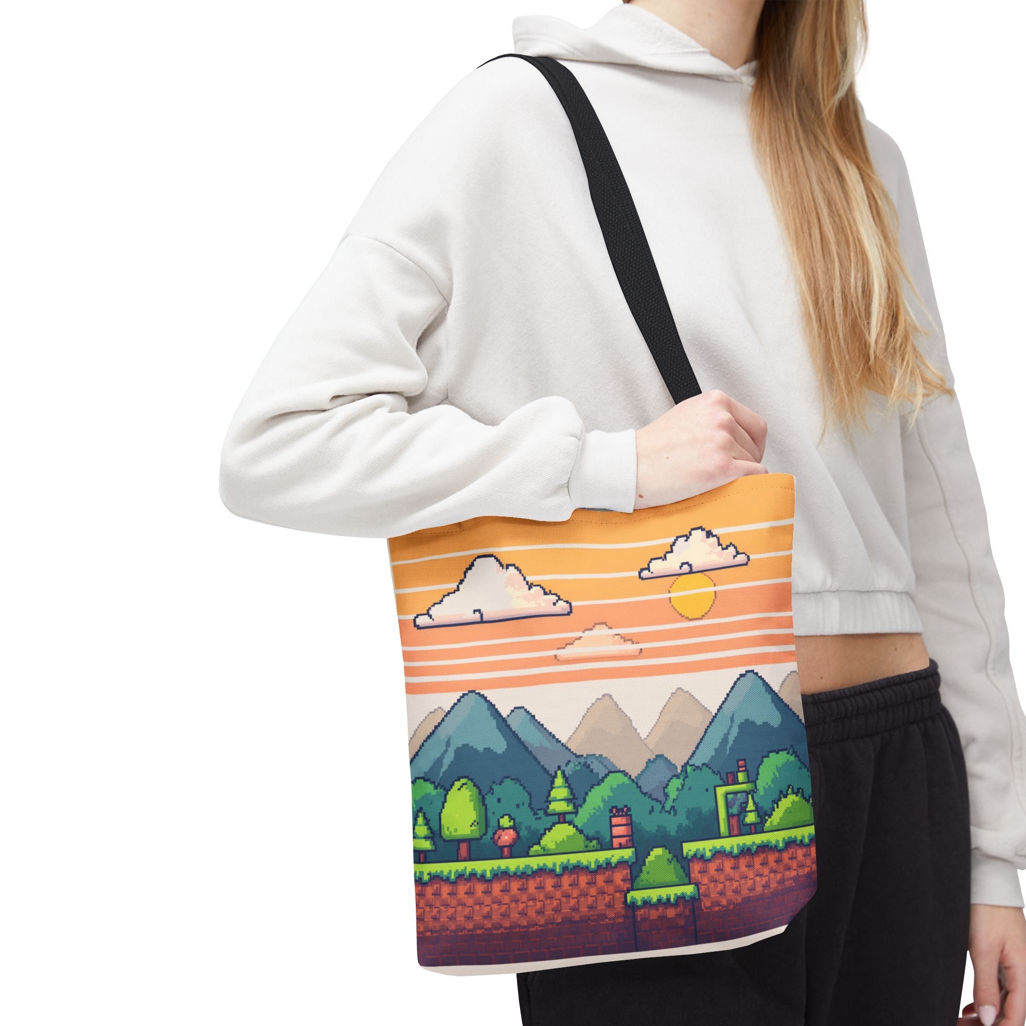 Tote Bag | Pixel Sunset Mountain Gamer Tote