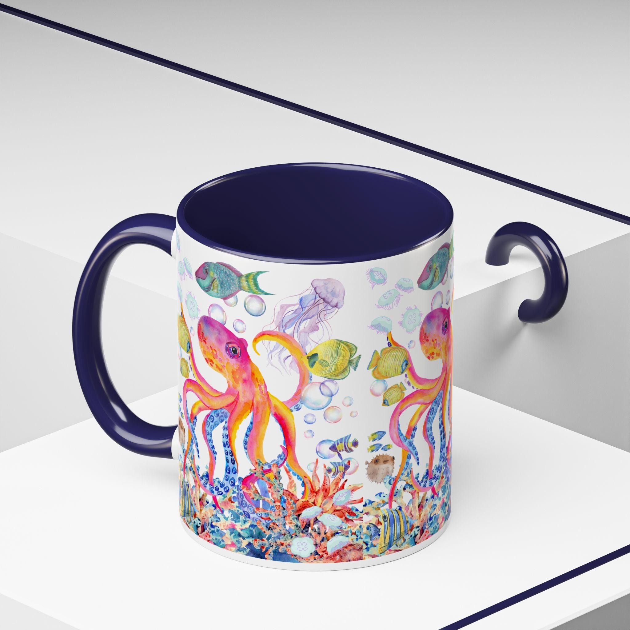 Coffee Mug | Colorful Octopus Accent Mug 11/15oz