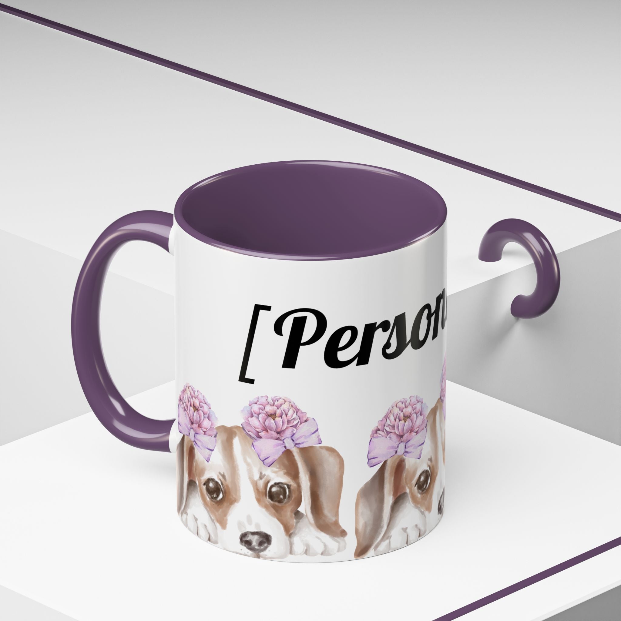 Coffee Mug | Puppy Face with Custom Script Accent Mug (11/15oz)
