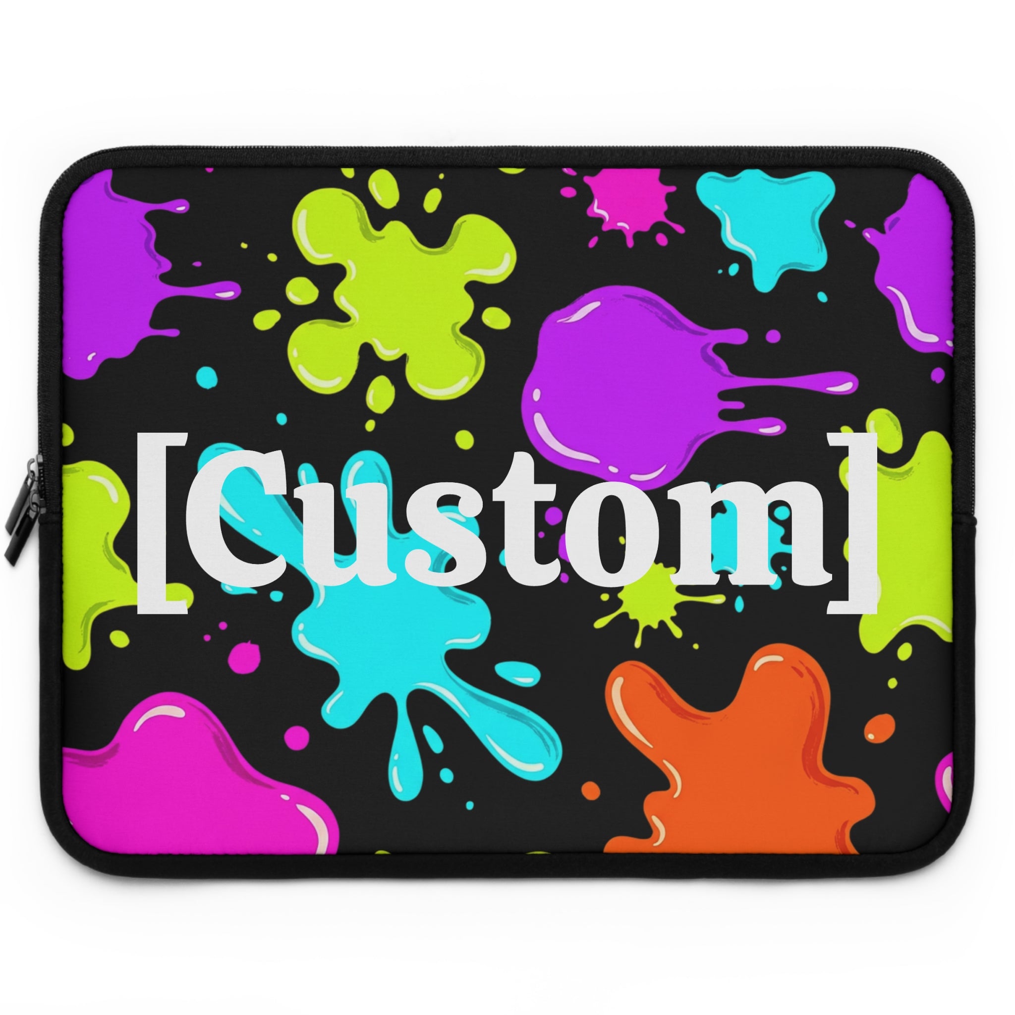 Laptop Sleeve | Personalized Neon Paint Splat Protective Case