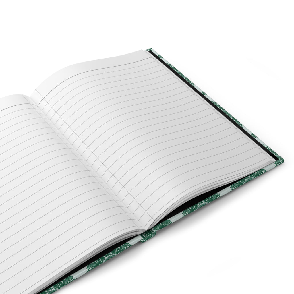 Journal | Vintage Green Lace Patterned Matte Hardcover Notebook