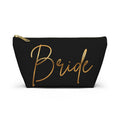 T Bottom Accessory Pouch | Bride in Gold Script Cosmetic Bag
