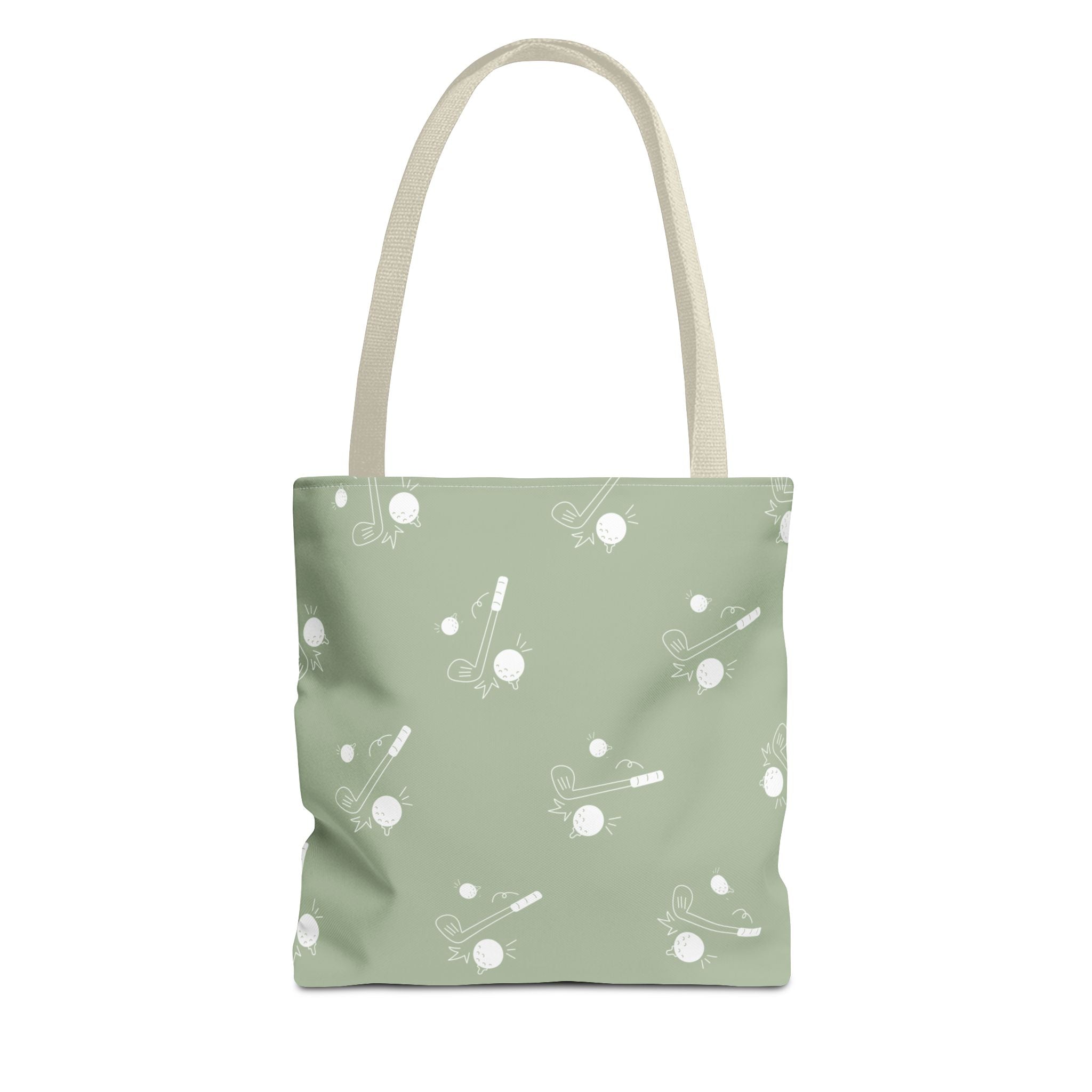 Tote Bag | Sage Green and Golf Pattern Shoulder Bag