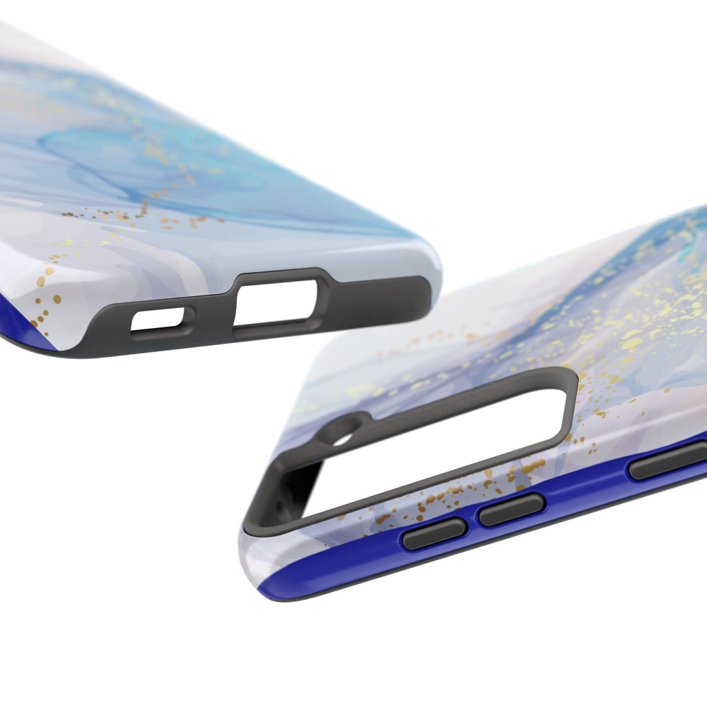 Phone Case | Gold Fleck Blue Marble Tough Protective Phone Cover