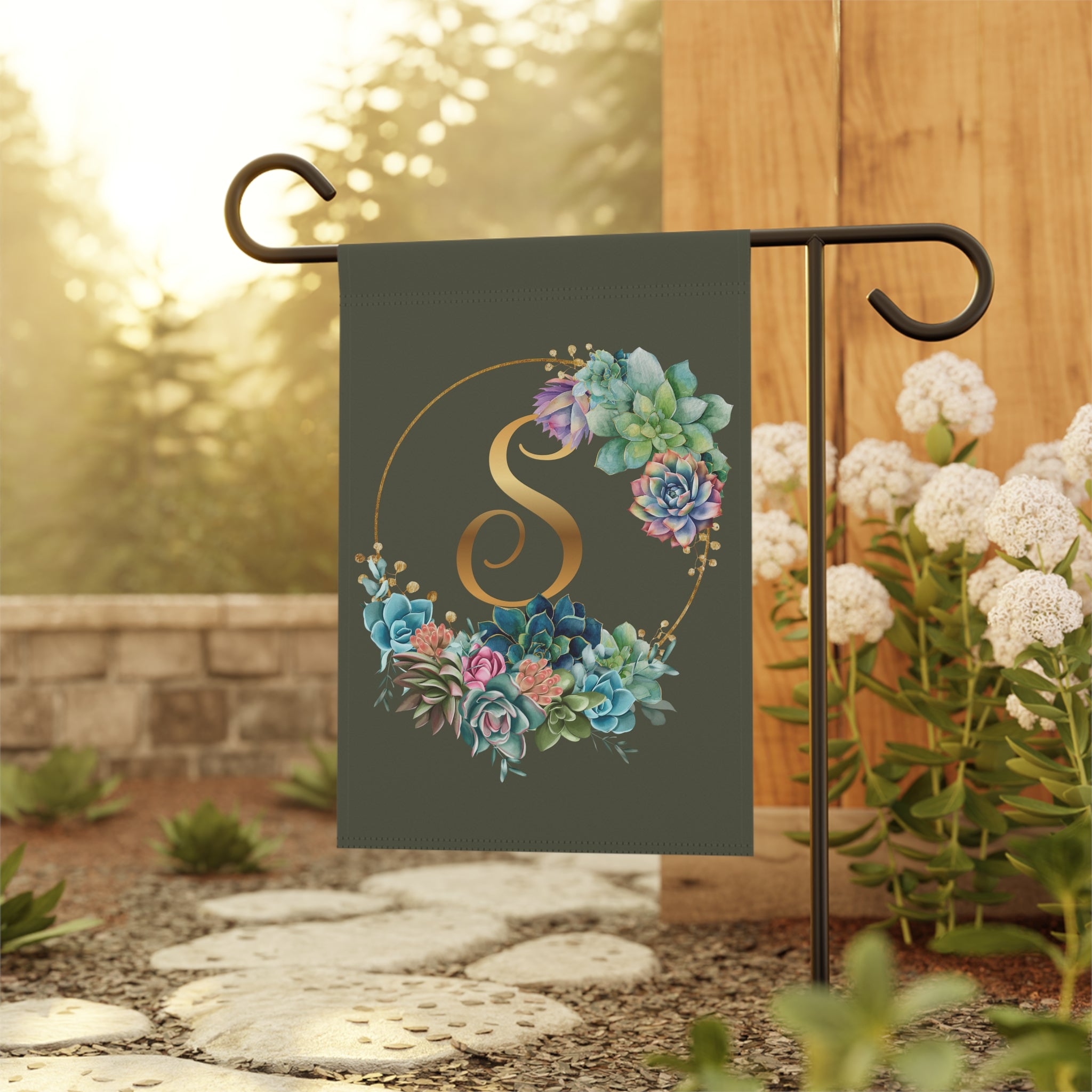 Home & Garden Banner | 'S' Monogram Succulents Flag
