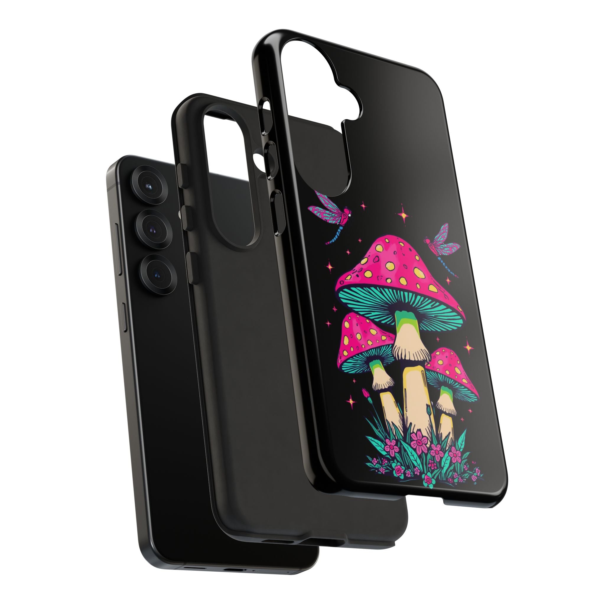 Phone Cases | Colorful Mushroom and Dragonfly Print Tough Case