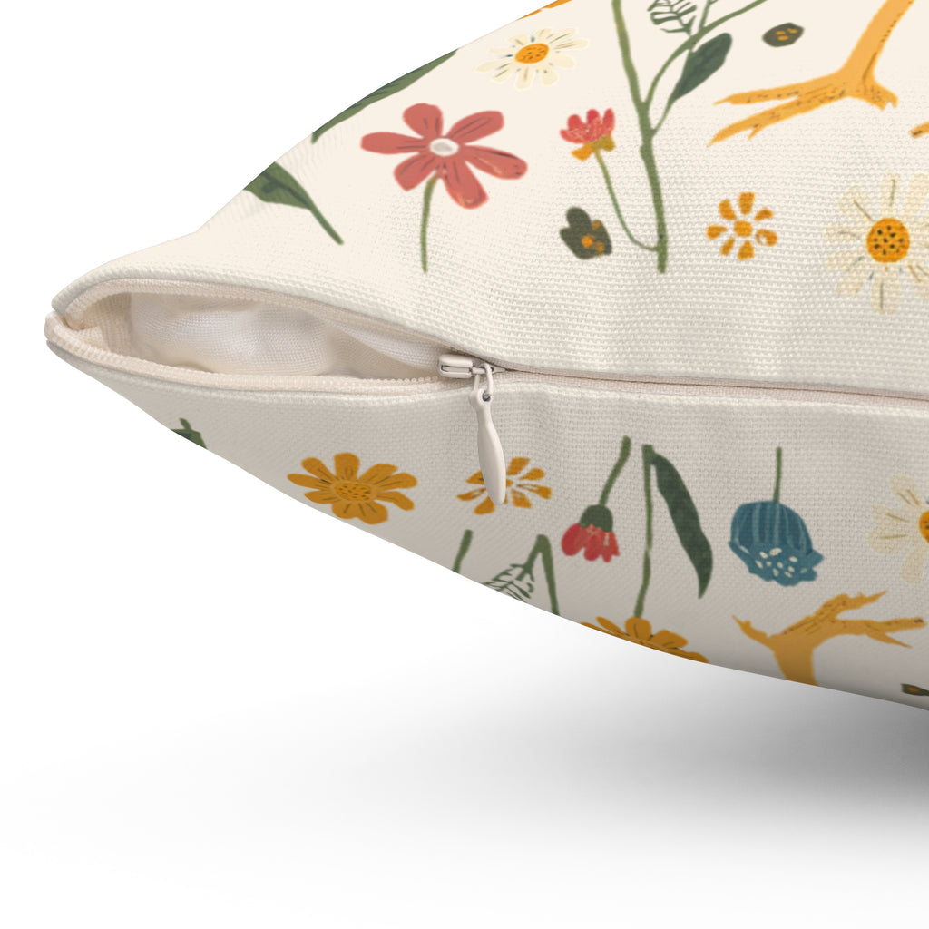 Throw Pillow | Farmhouse Rooster Floral Accent Pillow