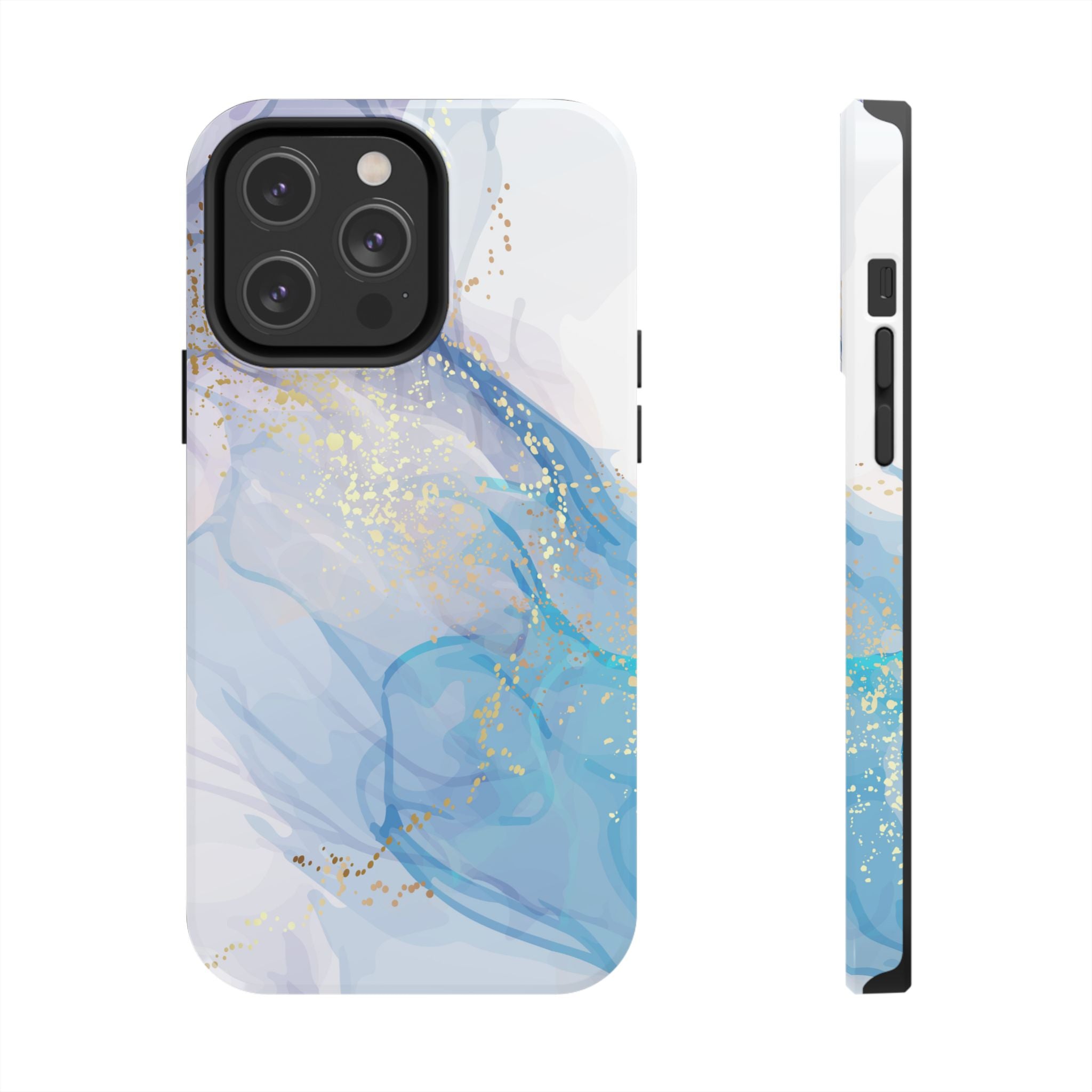 Phone Case | Gold Fleck Blue Marble Tough Protective Phone Cover