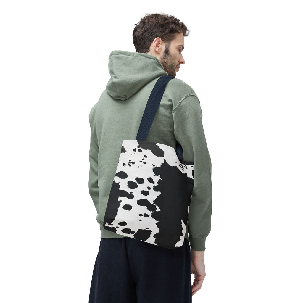 Tote Bag | Black & White Cow Print Patterned Shoulder Tote