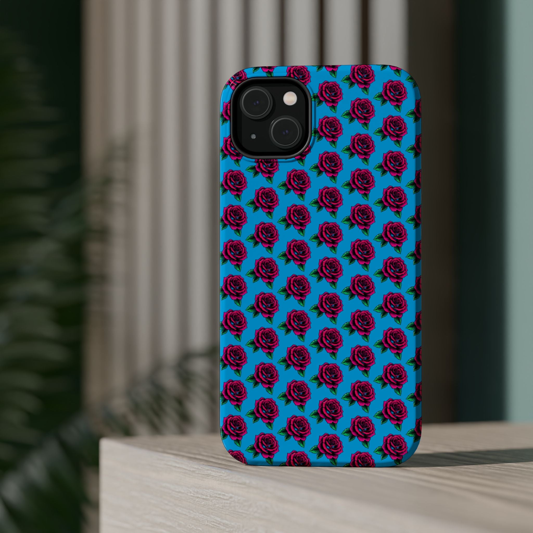 Phone Cases | Bright Rose Pattern Magnetic Impact-Resistant Case