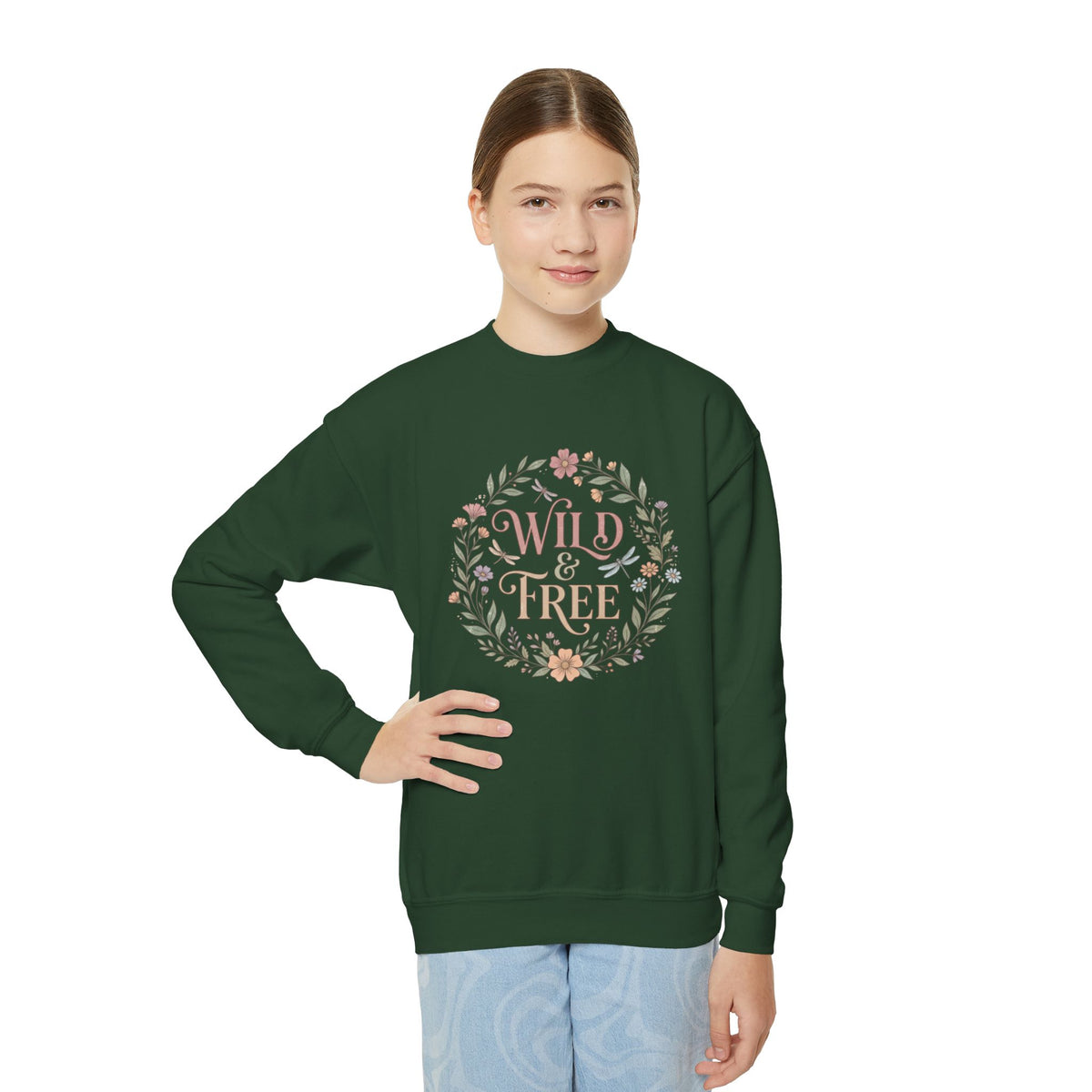 "Wild & Free" Floral Crewneck Sweatshirt