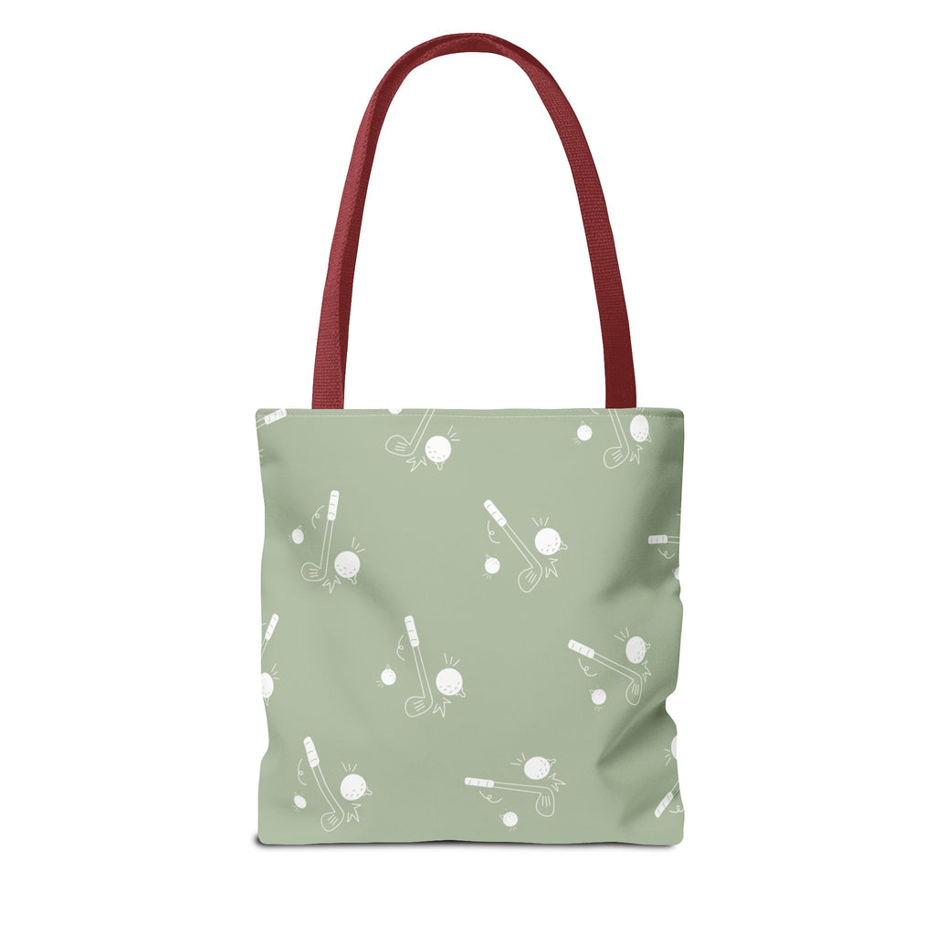 Tote Bag | Sage Green and Golf Pattern Shoulder Bag