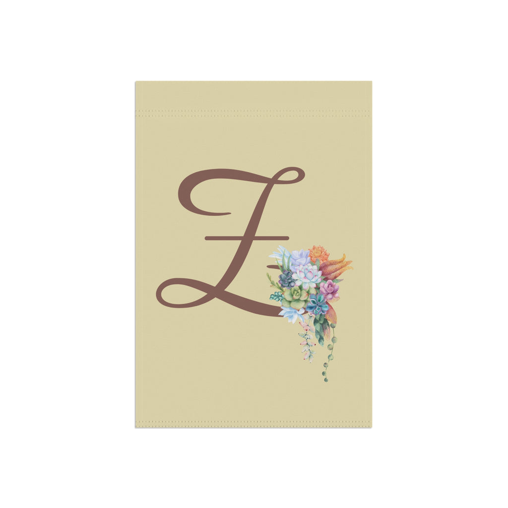 Home & Garden Banner | 'Z' Monogram Cheerful Succulents Flag