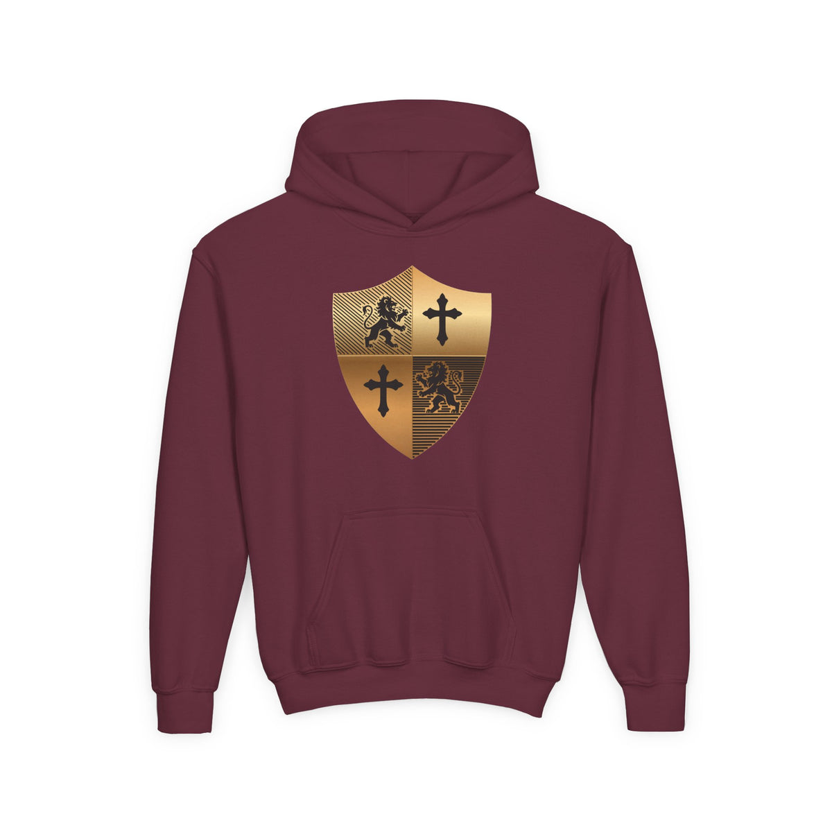 Gold Medieval Shield Crest Hoodie