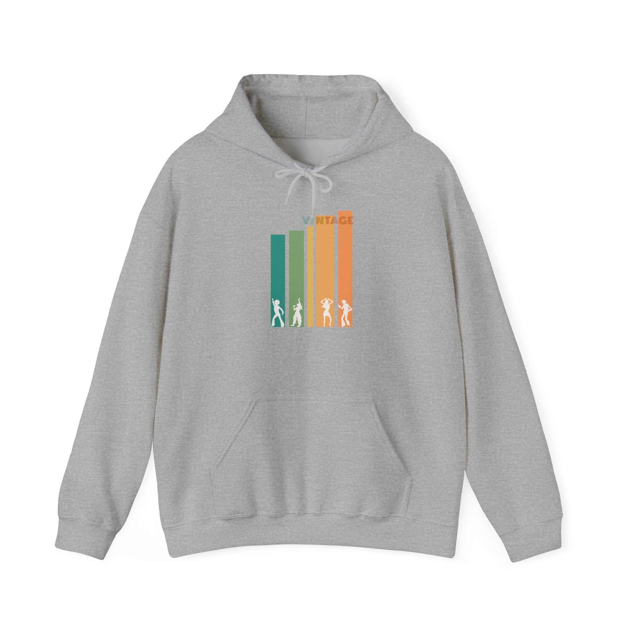 Hoodie | Colorful Retro Vertical Bars 'Vintage' Hooded Sweatshirt