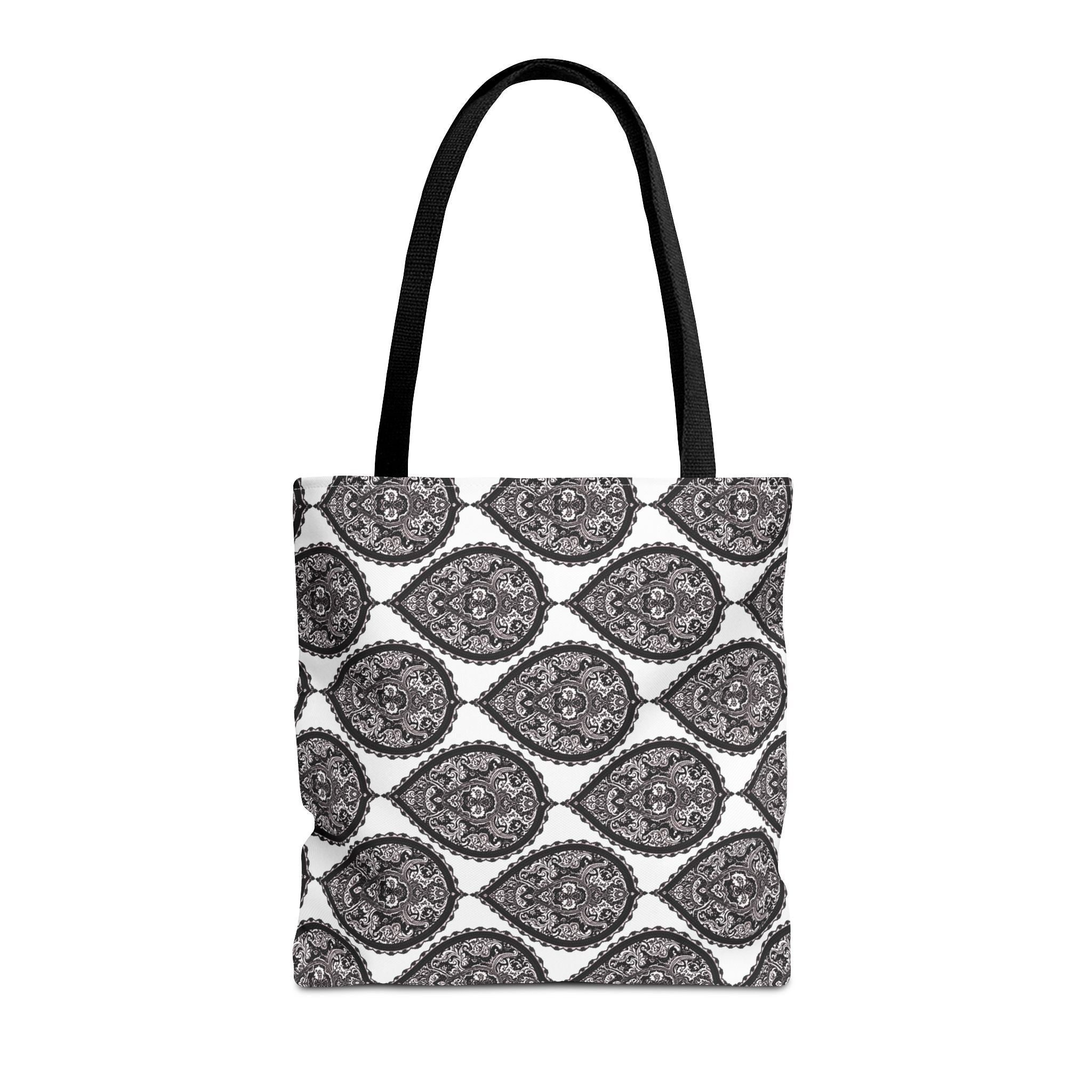Tote Bag | Black & White Paisley Pattern