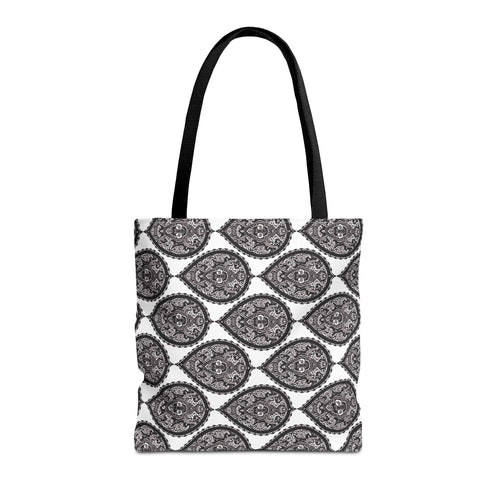 Black & White Paisley Pattern Tote Bag