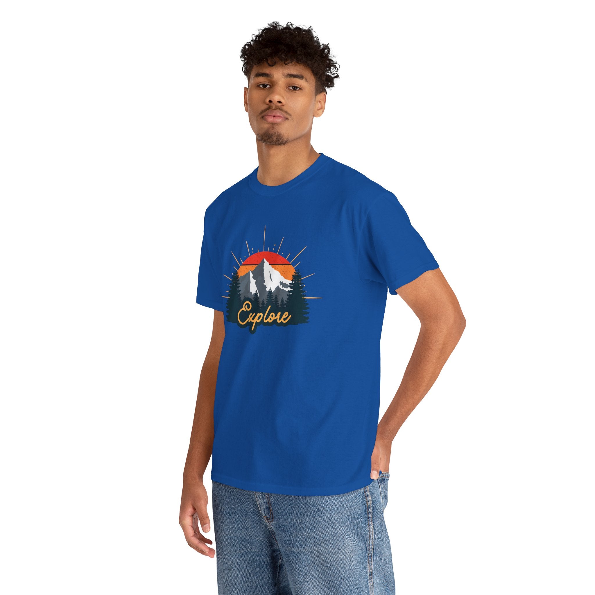 T-Shirt | Vintage Sunset 'Explore' Outdoor Adventure Shirt