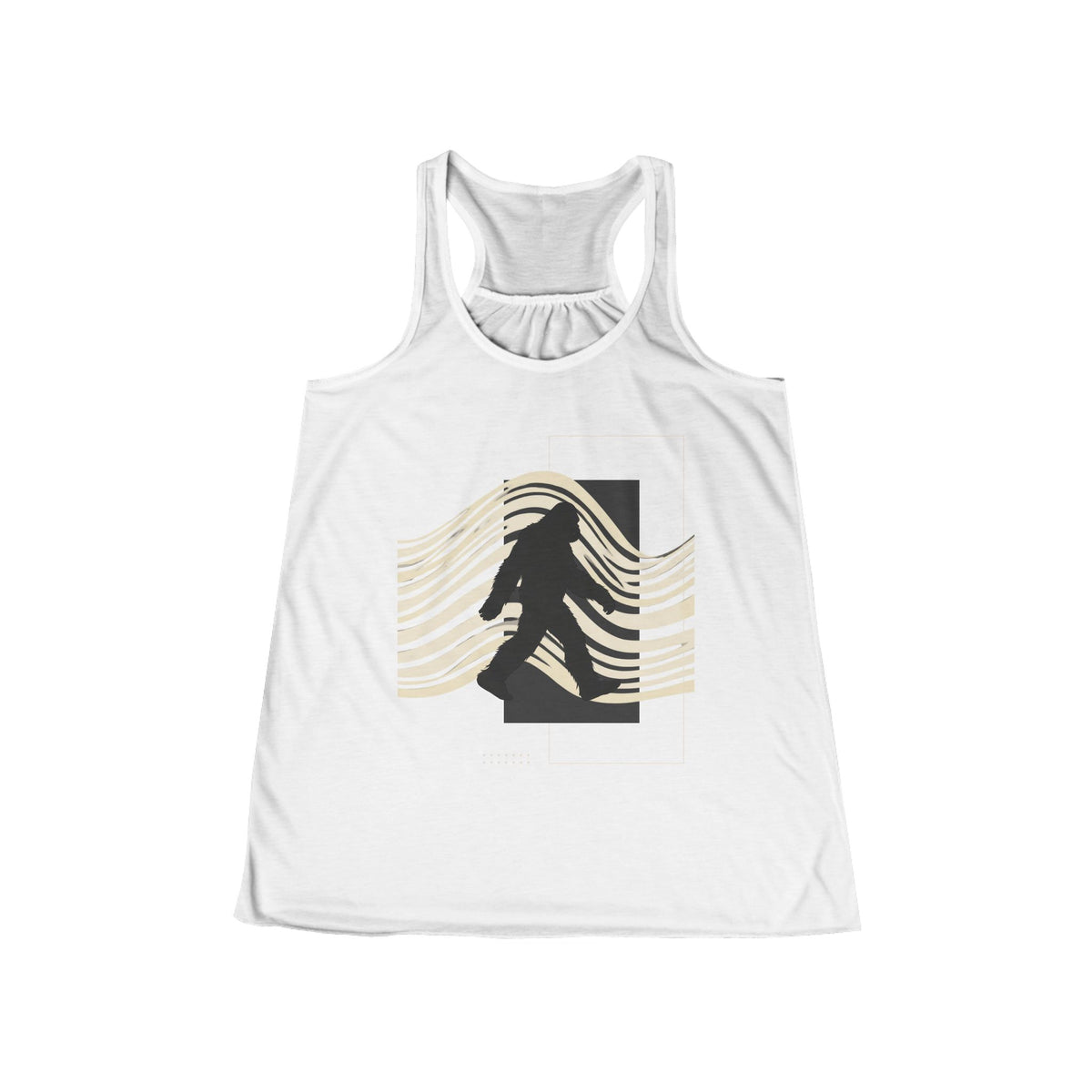 Retro Waves & Sasquatch Silhouette Racerback Tank Top