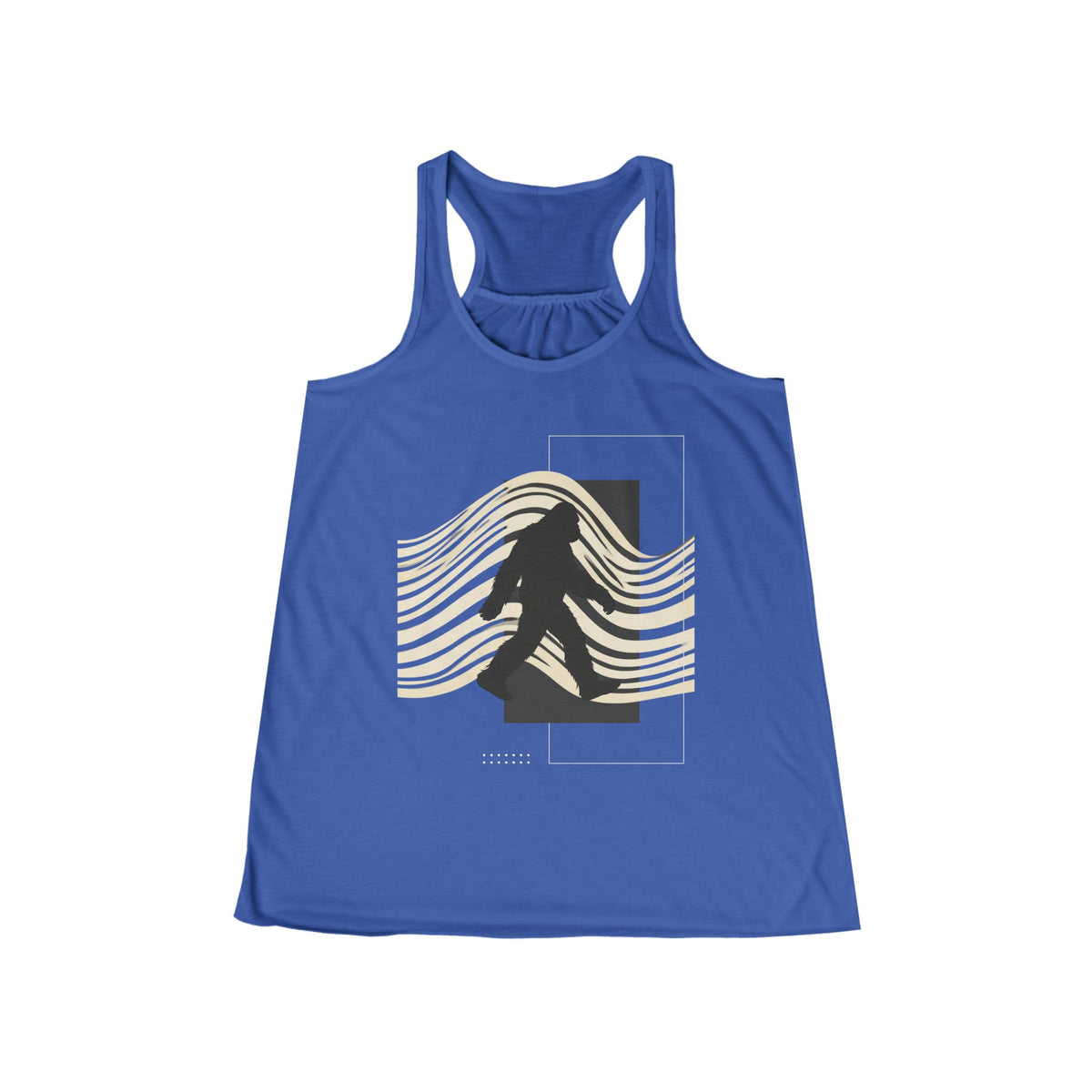 Retro Waves & Sasquatch Silhouette Racerback Tank Top
