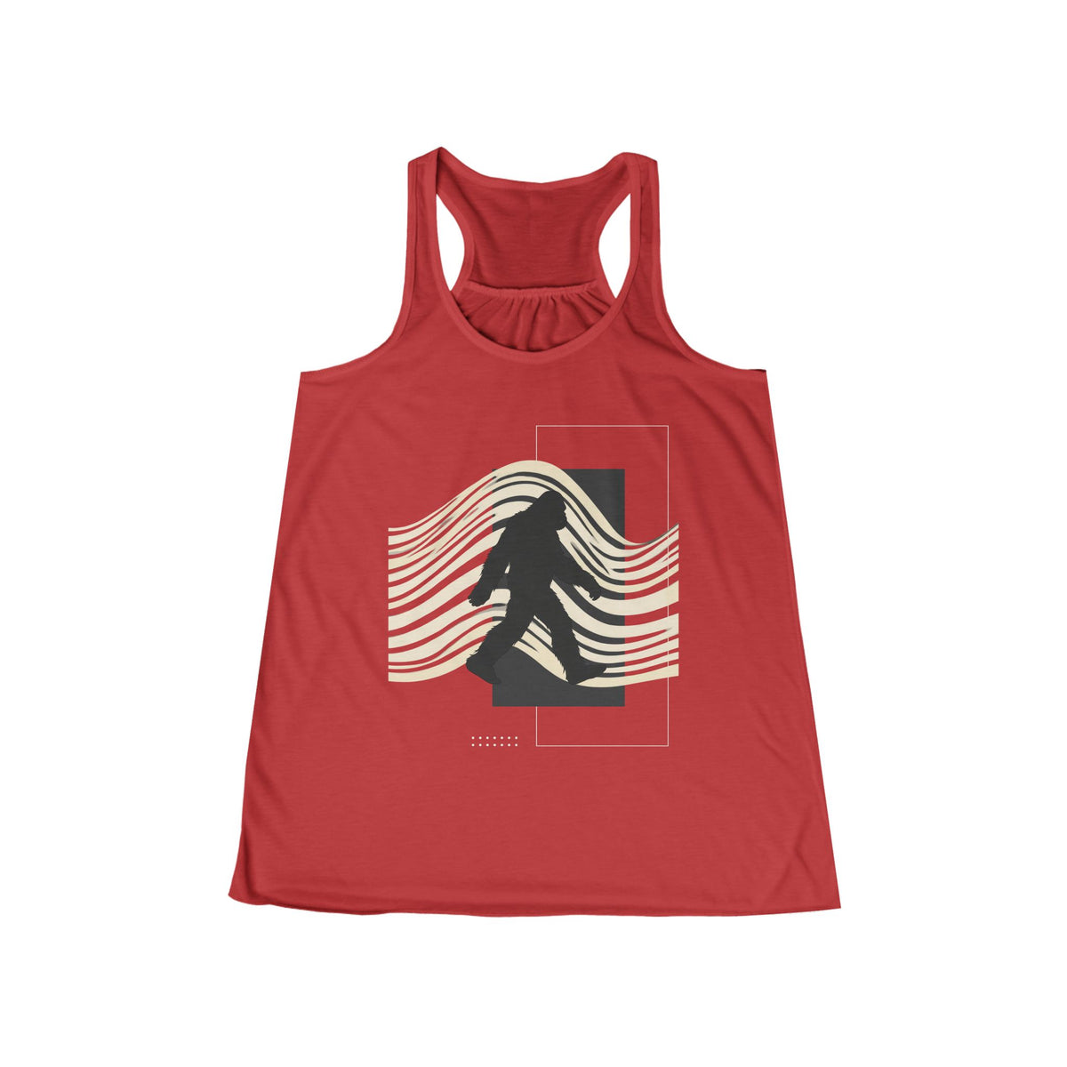 Retro Waves & Sasquatch Silhouette Racerback Tank Top