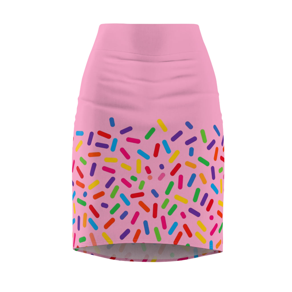 Women's Pencil Skirt | Pink Sprinkle Inspired Midi