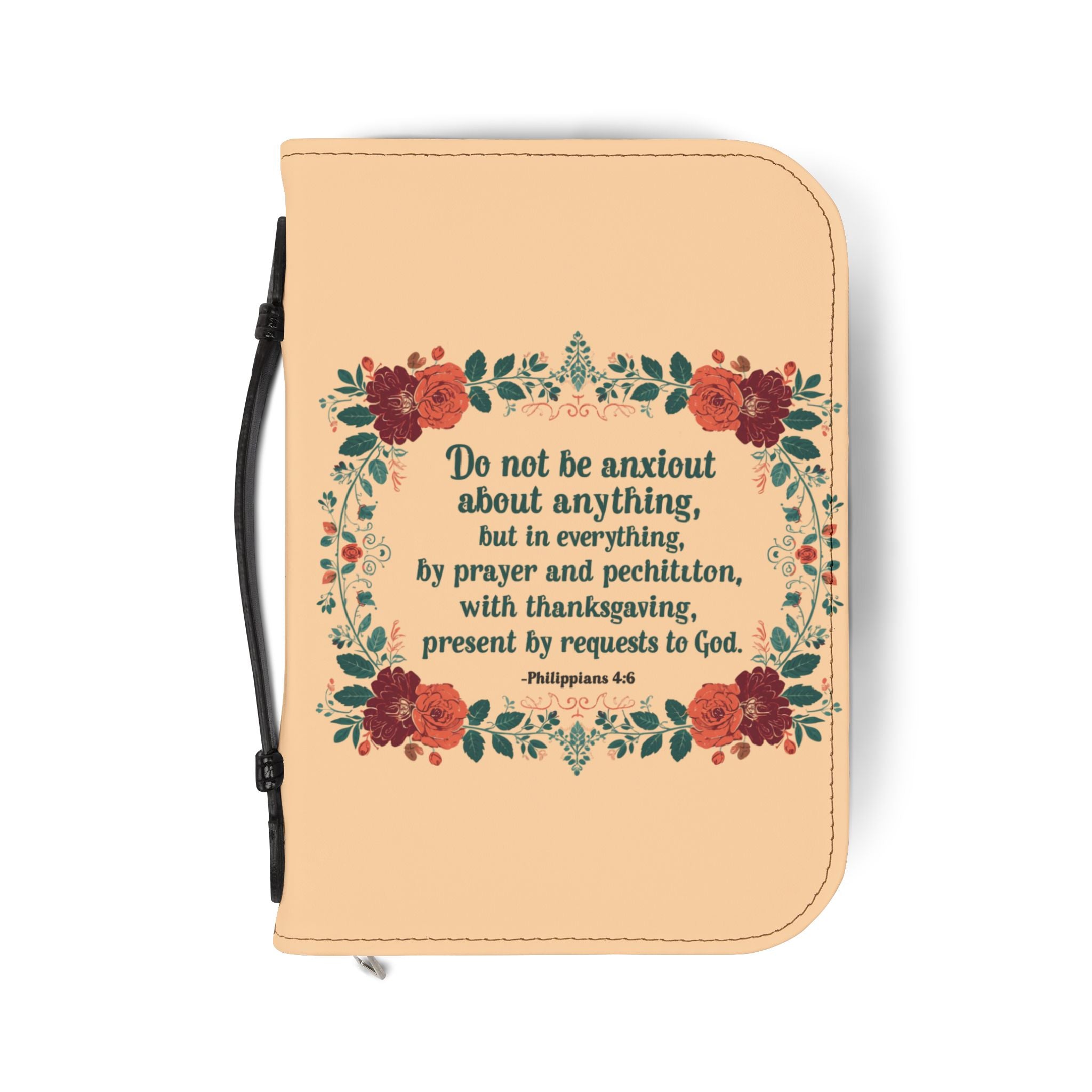 Bible Cover | Vintage Floral Philippians 4:6 Scripture