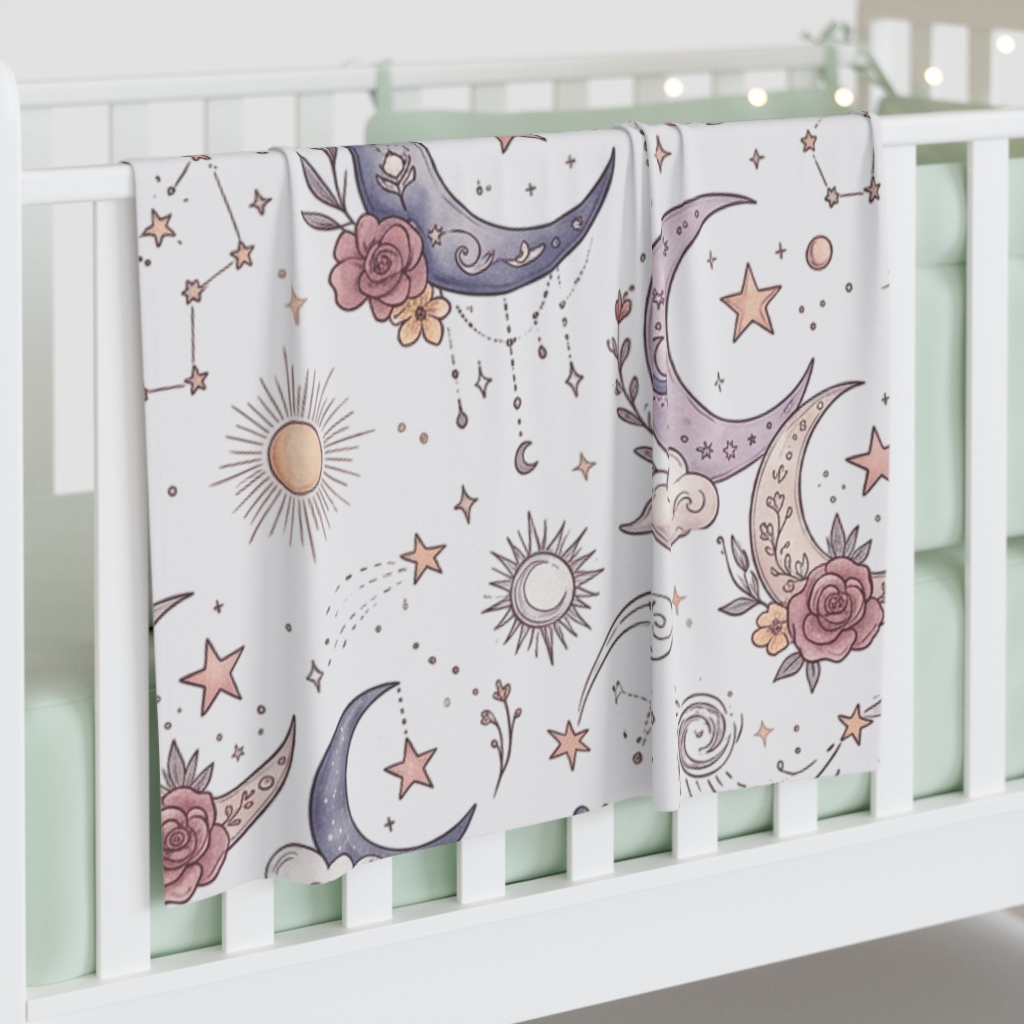 Baby Swaddle Blanket | Dreamy Floral Night Sky Swaddle