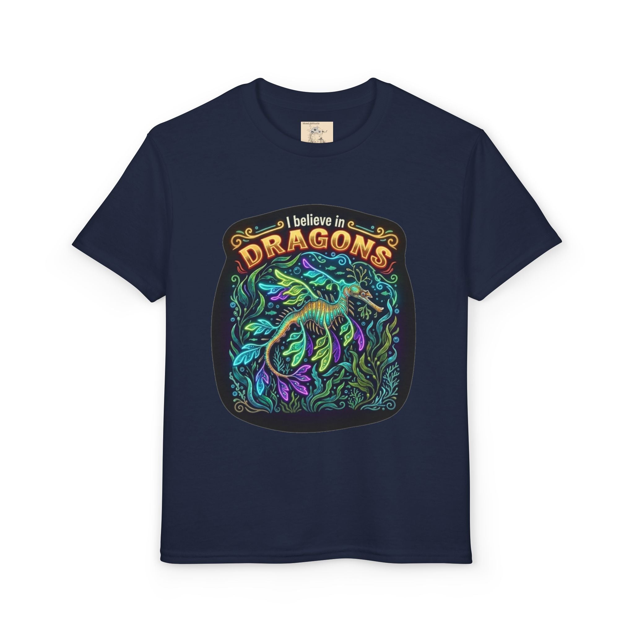 T-Shirt | 'I Believe in Dragons' Colorful Dragon Graphic Youth Tee