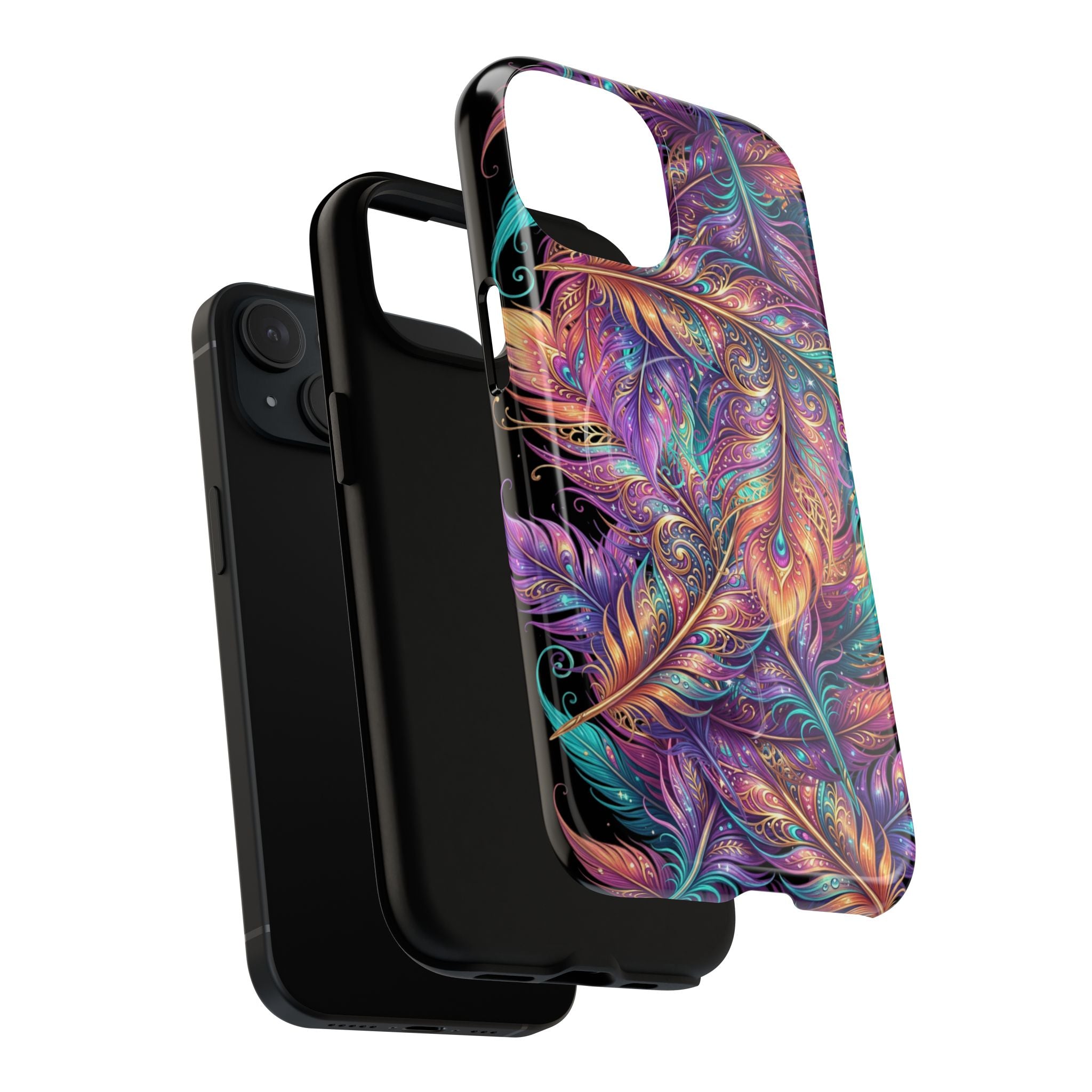 Phone Case | Colorful Feather Art Magnetic Tough Phone Cover
