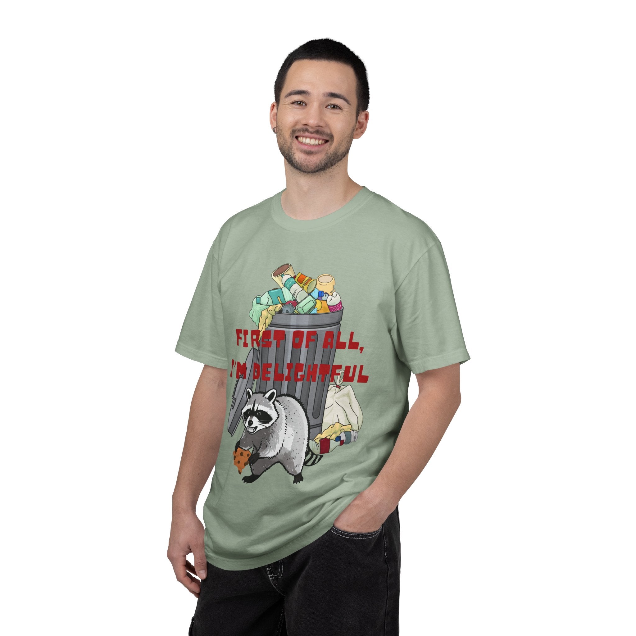 T-Shirt | "First of All, I’m Delightful" Funny Trash Panda Tee