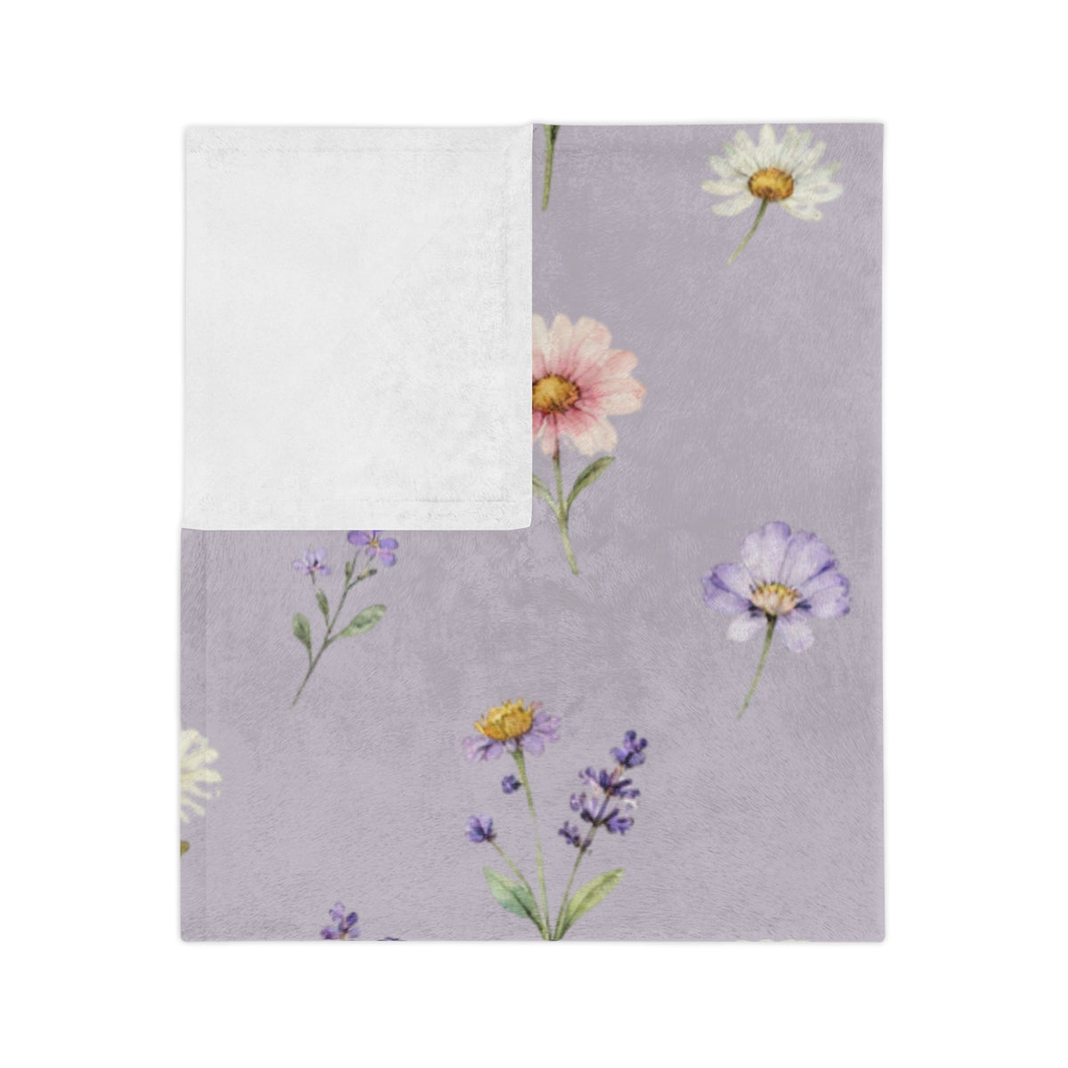 Lilac Purple and Wild Flowers Microfiber Throw