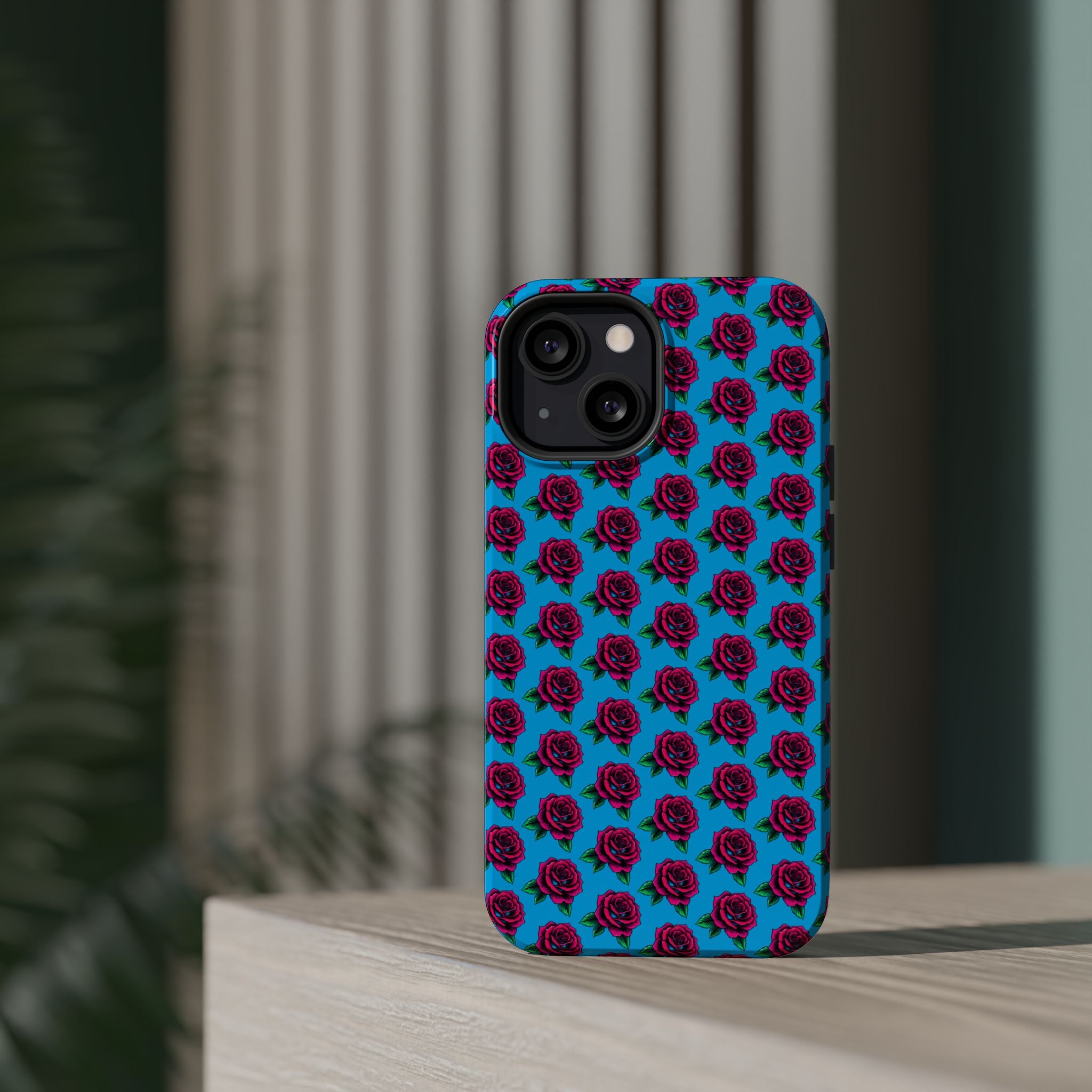 Phone Cases | Bright Rose Pattern Magnetic Impact-Resistant Case