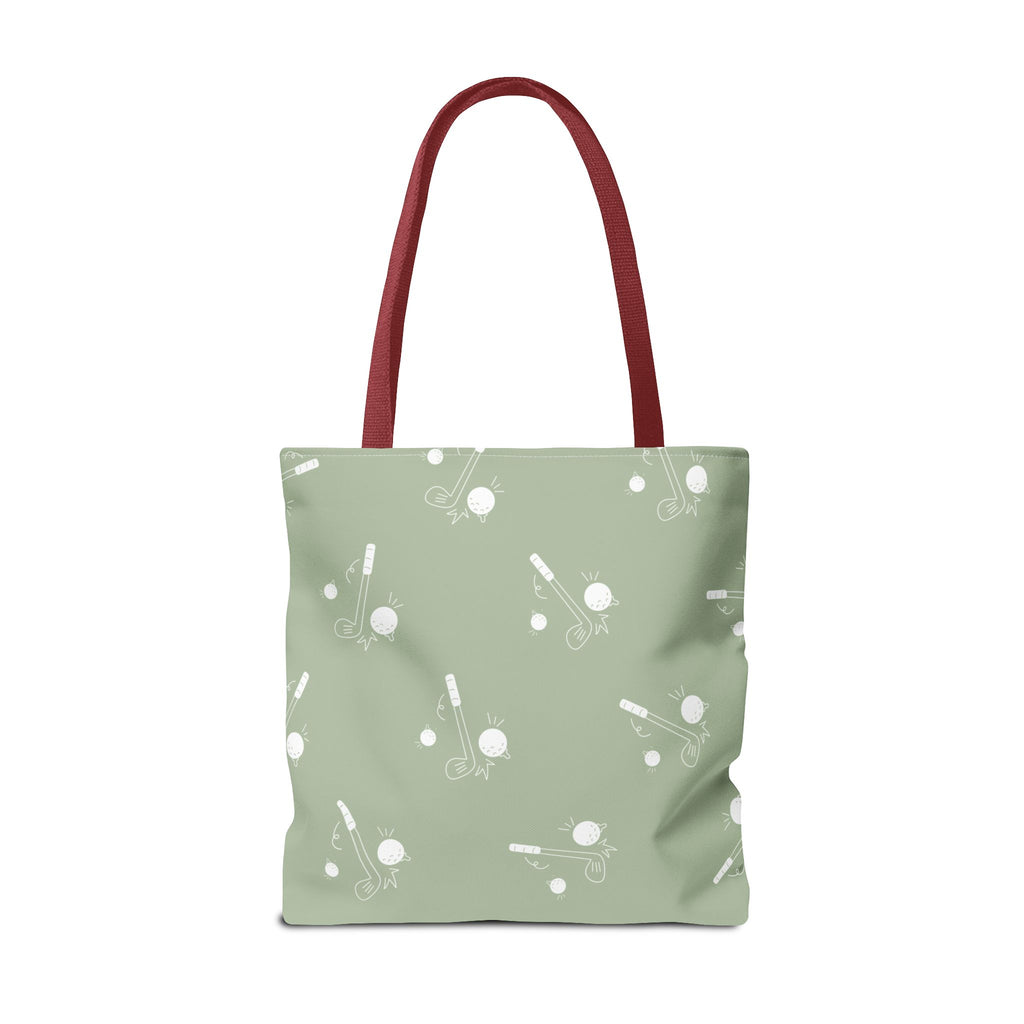 Tote Bag | Sage Green and Golf Pattern Shoulder Bag
