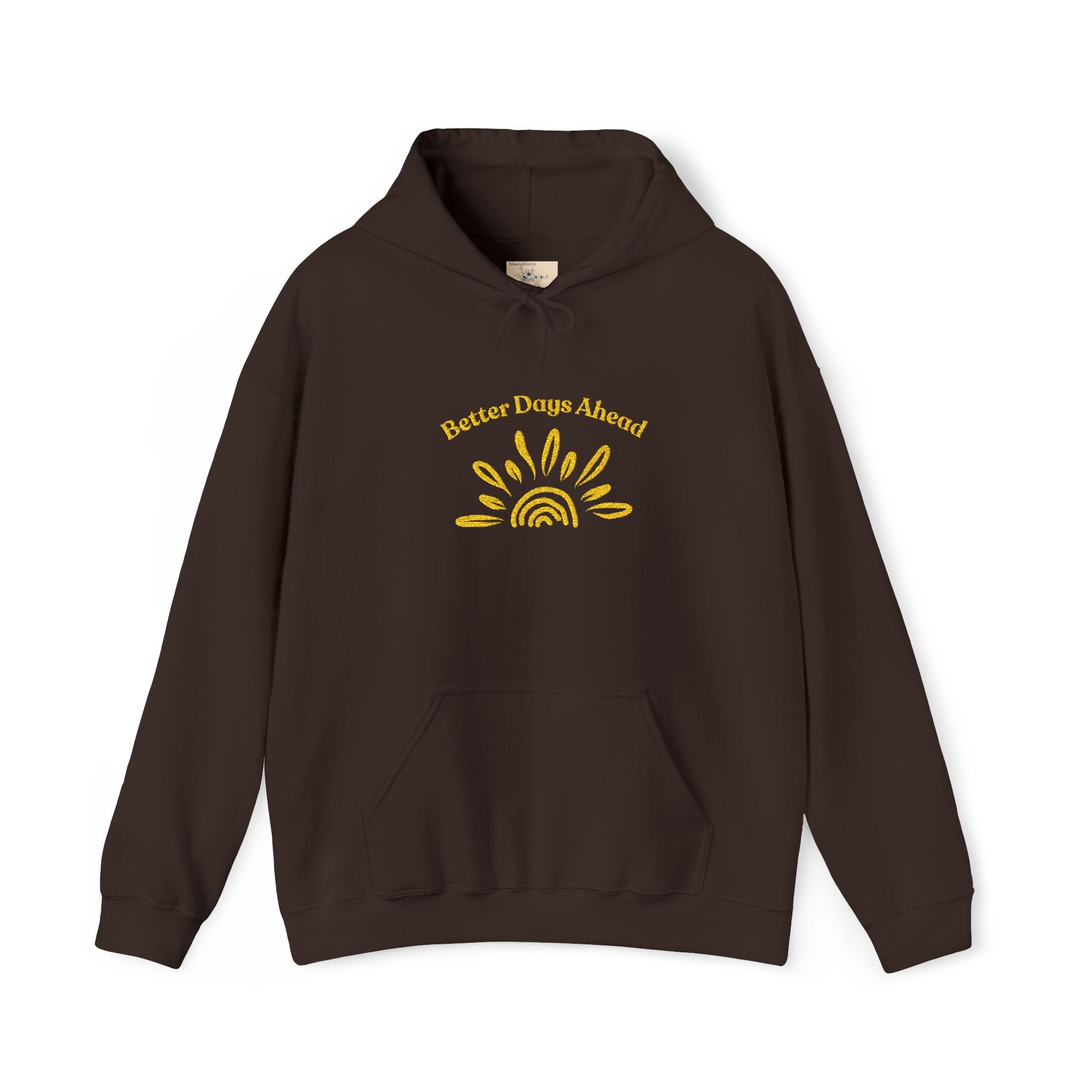 Hoodie | ‘Better Days Ahead’ Above a Sunrise  Embroidered Graphic