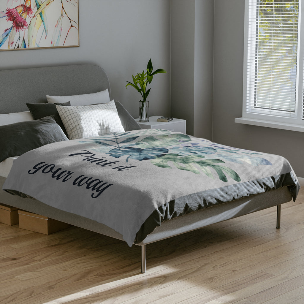 Customizable Watercolor Botanical Microfiber Throw