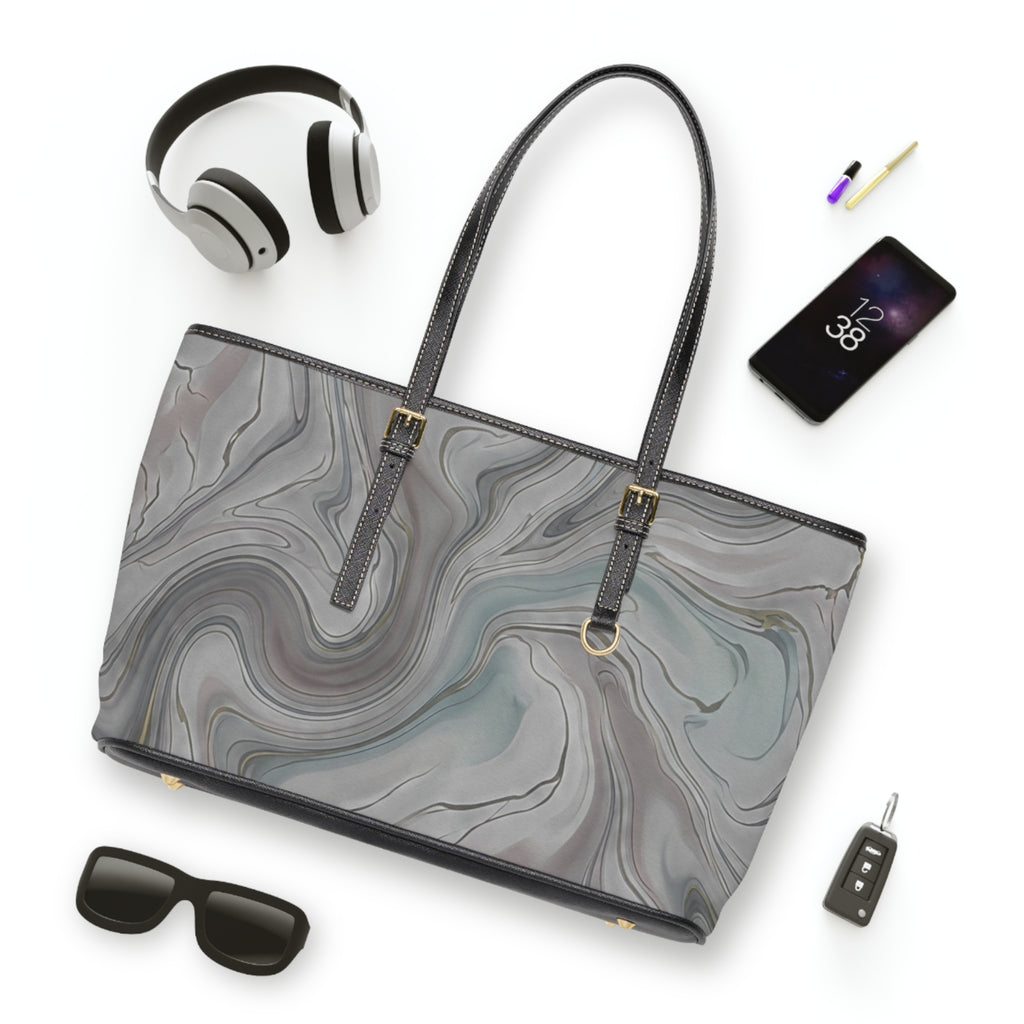 Handbag | Elegant Grey Marble Swirl Shoulder Bag for Everyday & Work