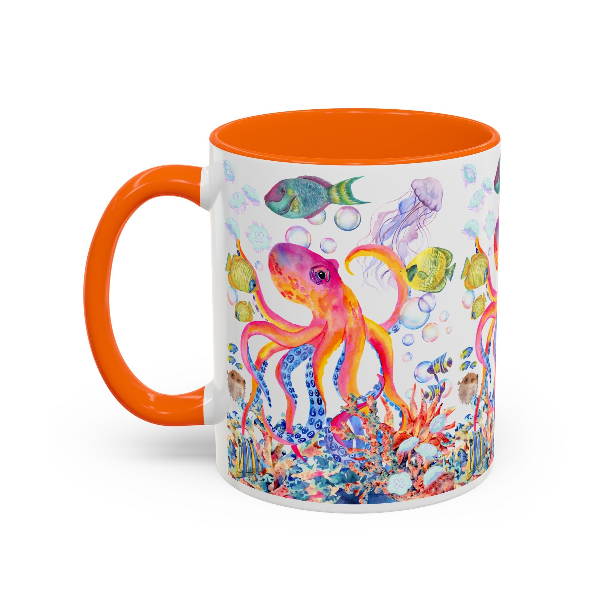 Coffee Mug | Colorful Octopus Accent Mug 11/15oz