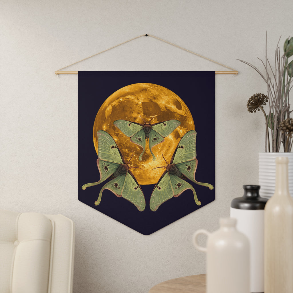 Pennant Banner | Luna Moths & Full Moon Home Decor
