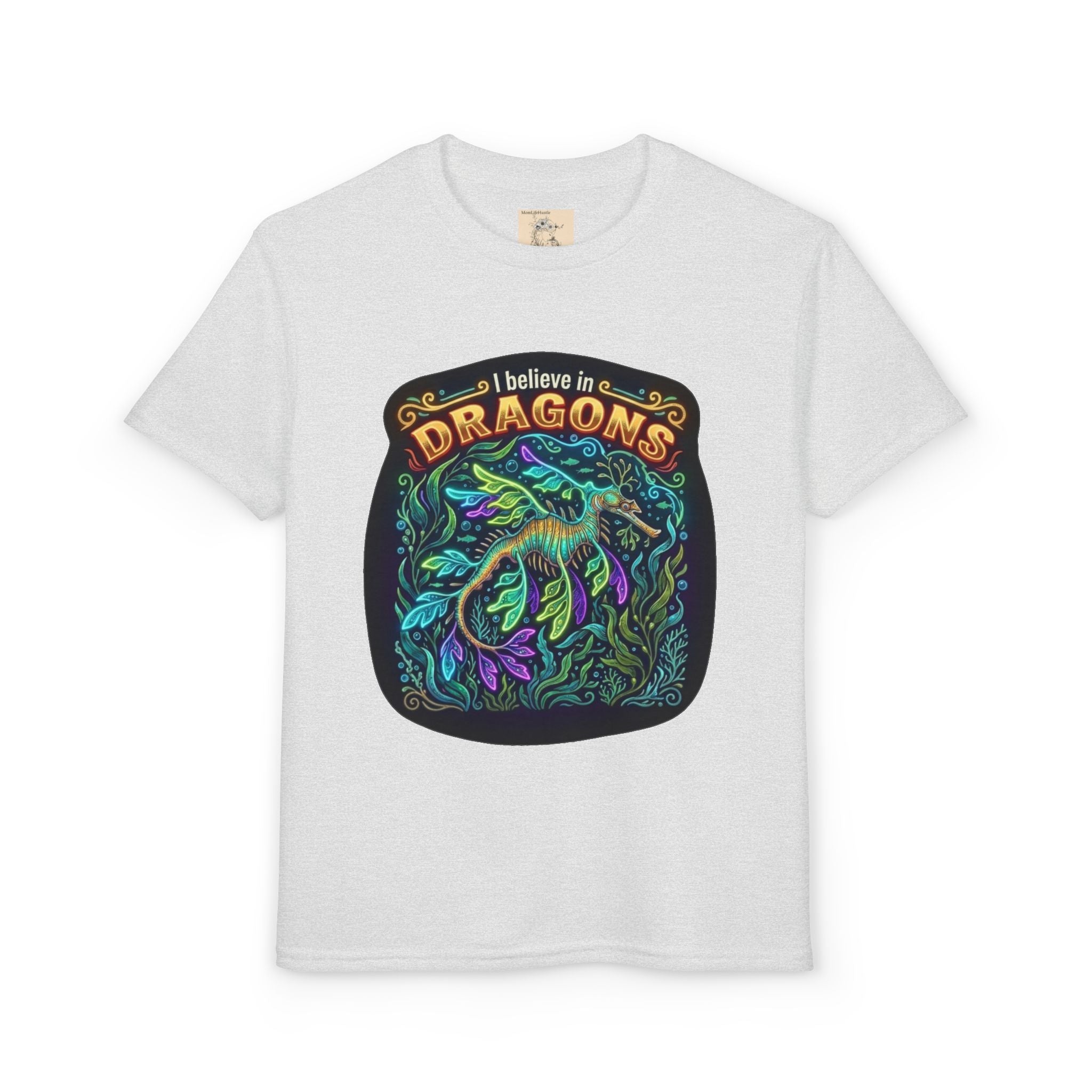 T-Shirt | 'I Believe in Dragons' Colorful Dragon Graphic Youth Tee