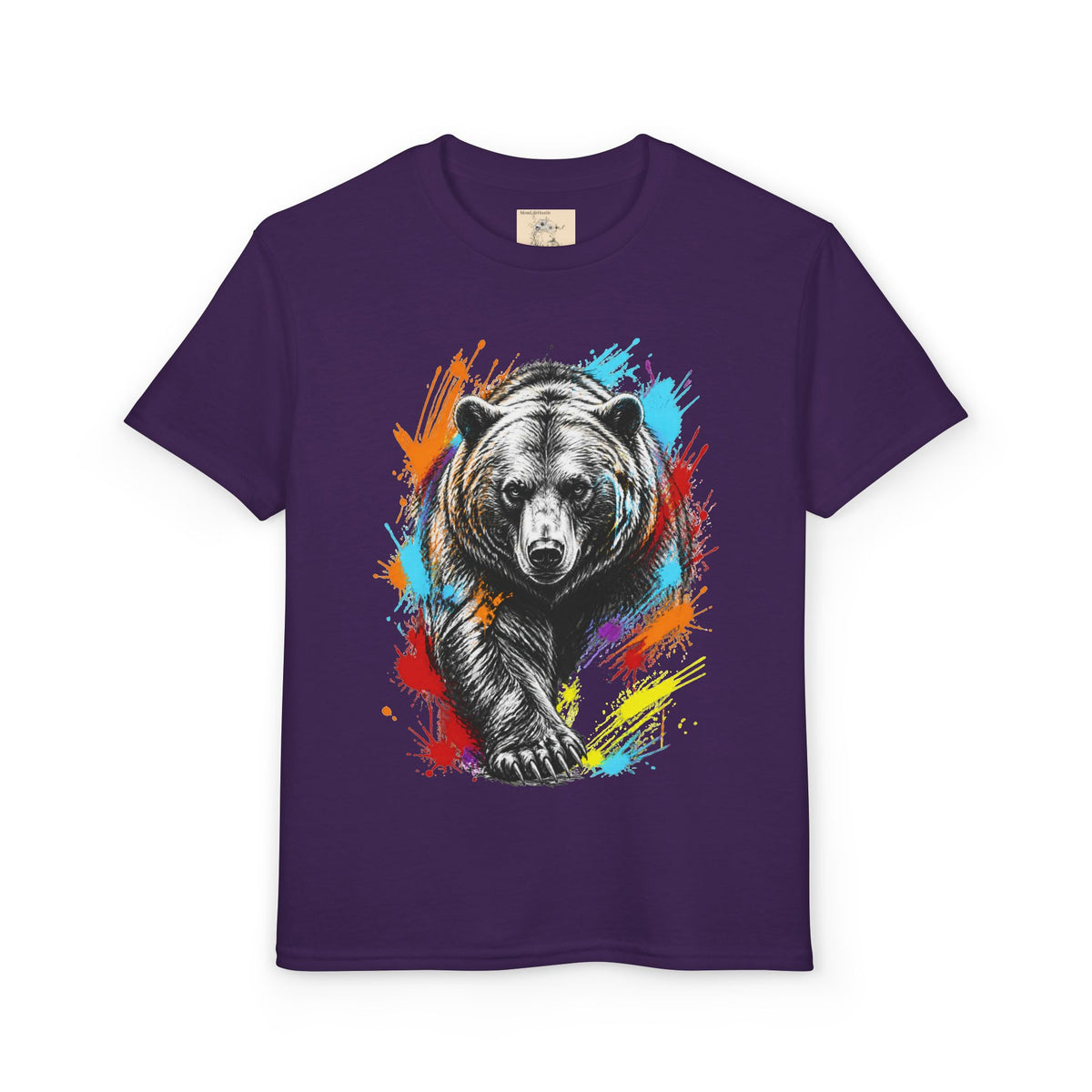 Color Splash Kodiak Bear T-Shirt for Children