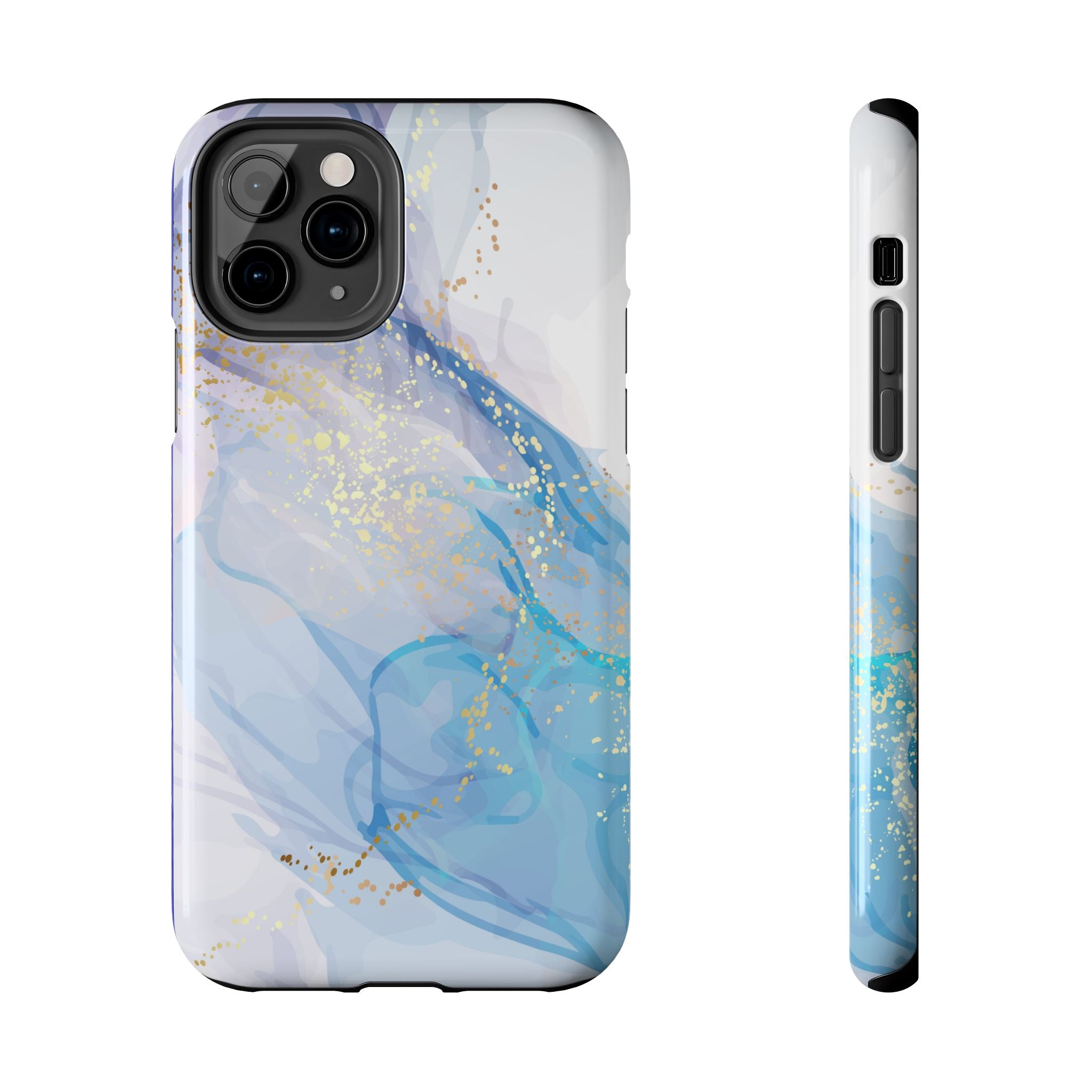 Phone Case | Gold Fleck Blue Marble Tough Protective Phone Cover
