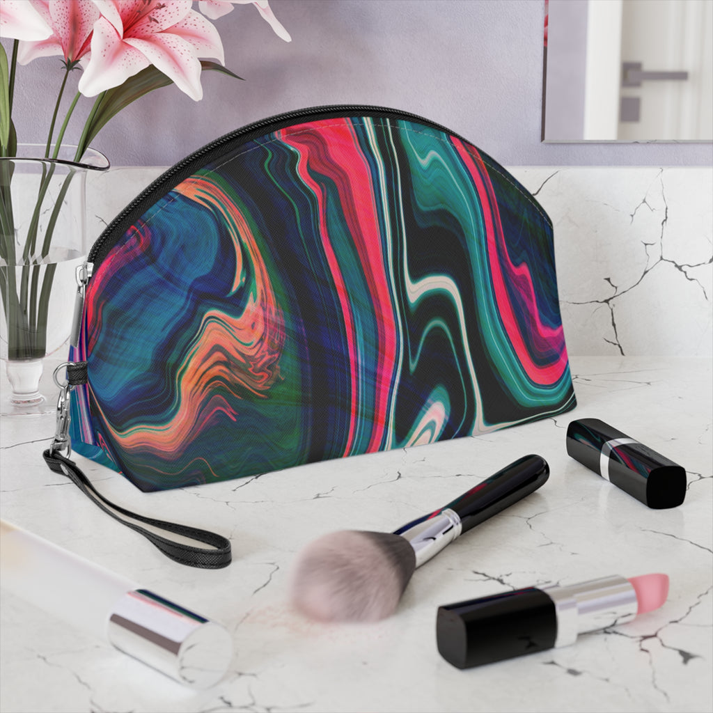 Cosmetic Pouch | Abstract Neon Marble Makeup Bag