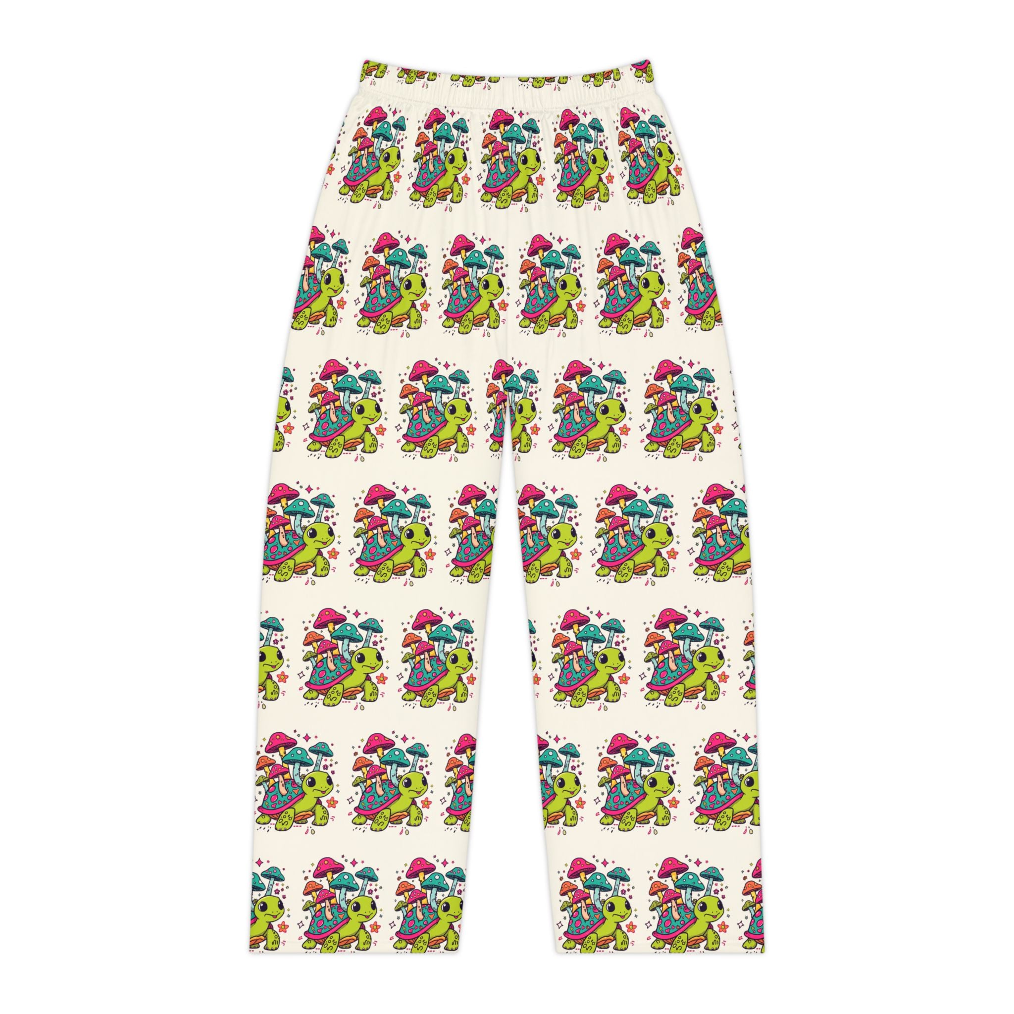 Pajama Pants | All-Over Print Colorful Mushroom Turtle Pattern