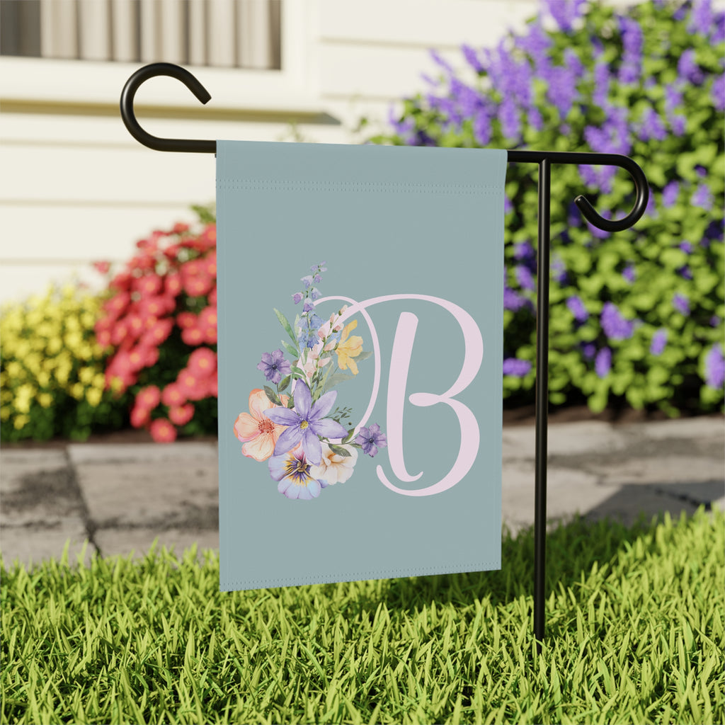 Home & Garden Banner | 'B' Monogram Pastel Garden Flag