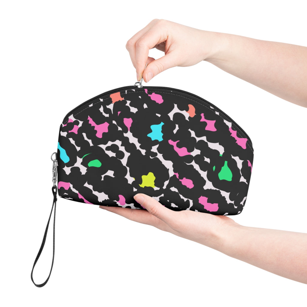 Cosmetic Pouch | Colorful Leopard Print Makeup Bag