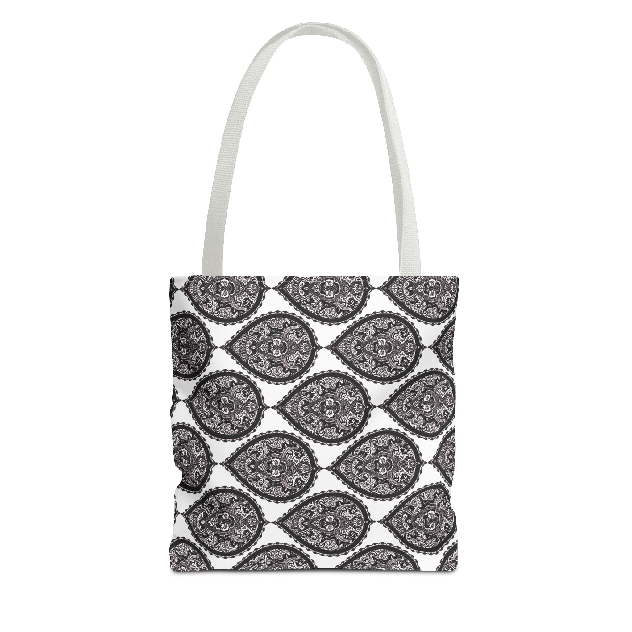 Tote Bag | Black & White Paisley Pattern
