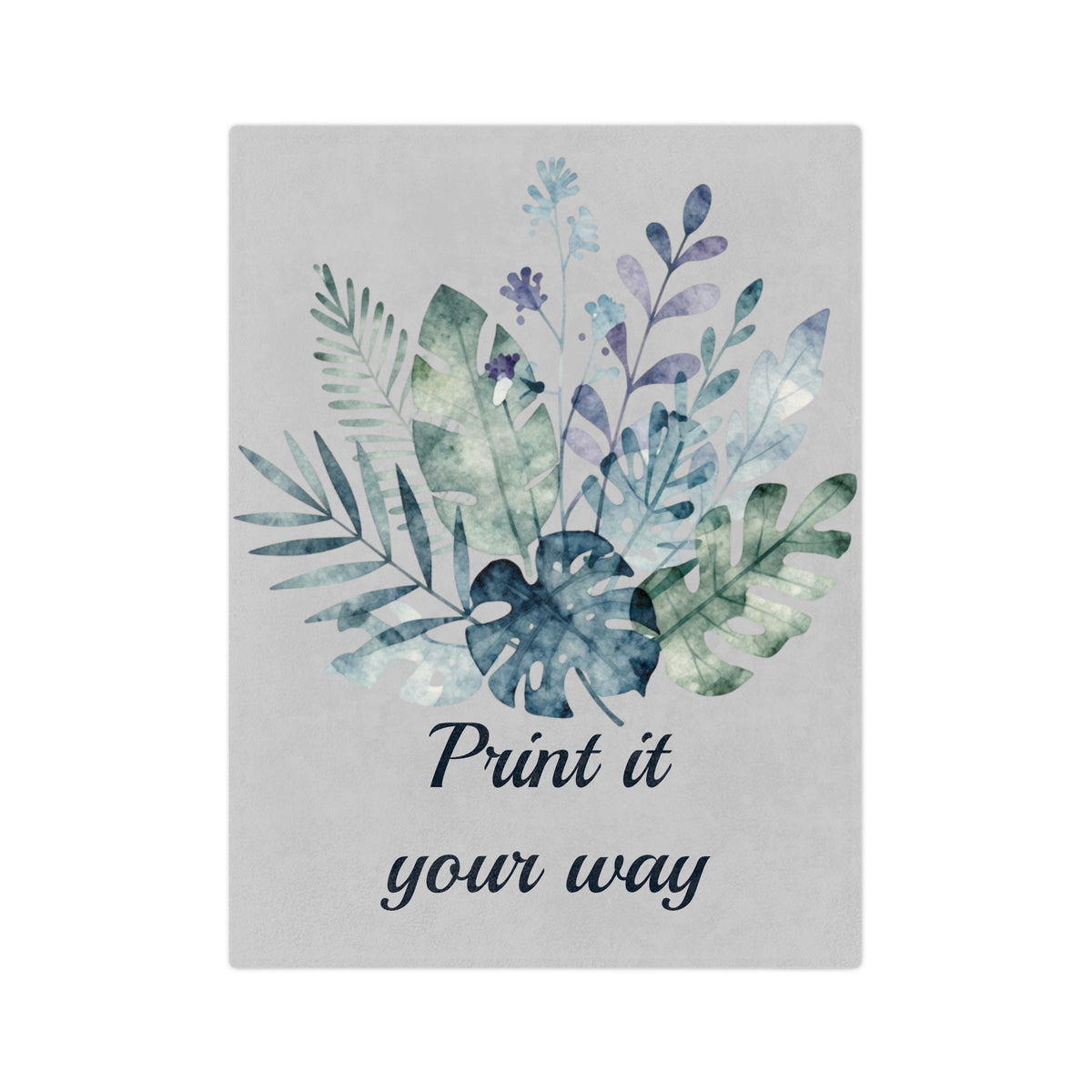 Customizable Watercolor Botanical Microfiber Throw