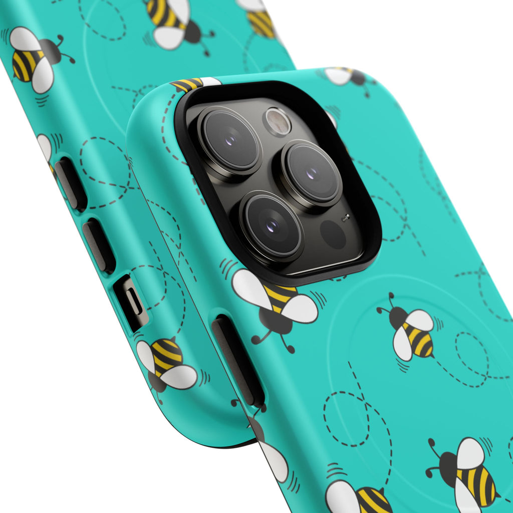 Phone Case | Cute Turquoise Bumblebee Tough Magnetic Phone Case
