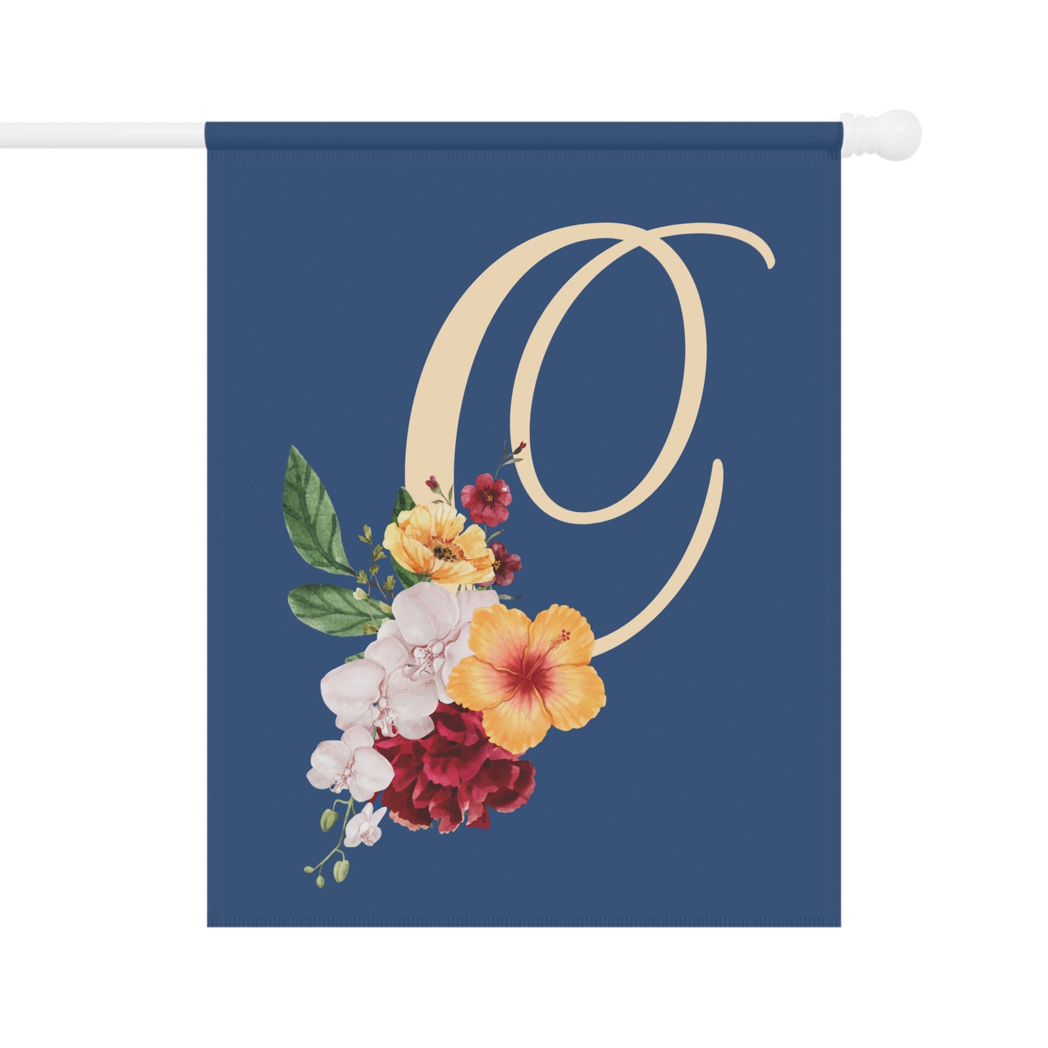 Home & Garden Banner | 'C' Monogram Floral Flag